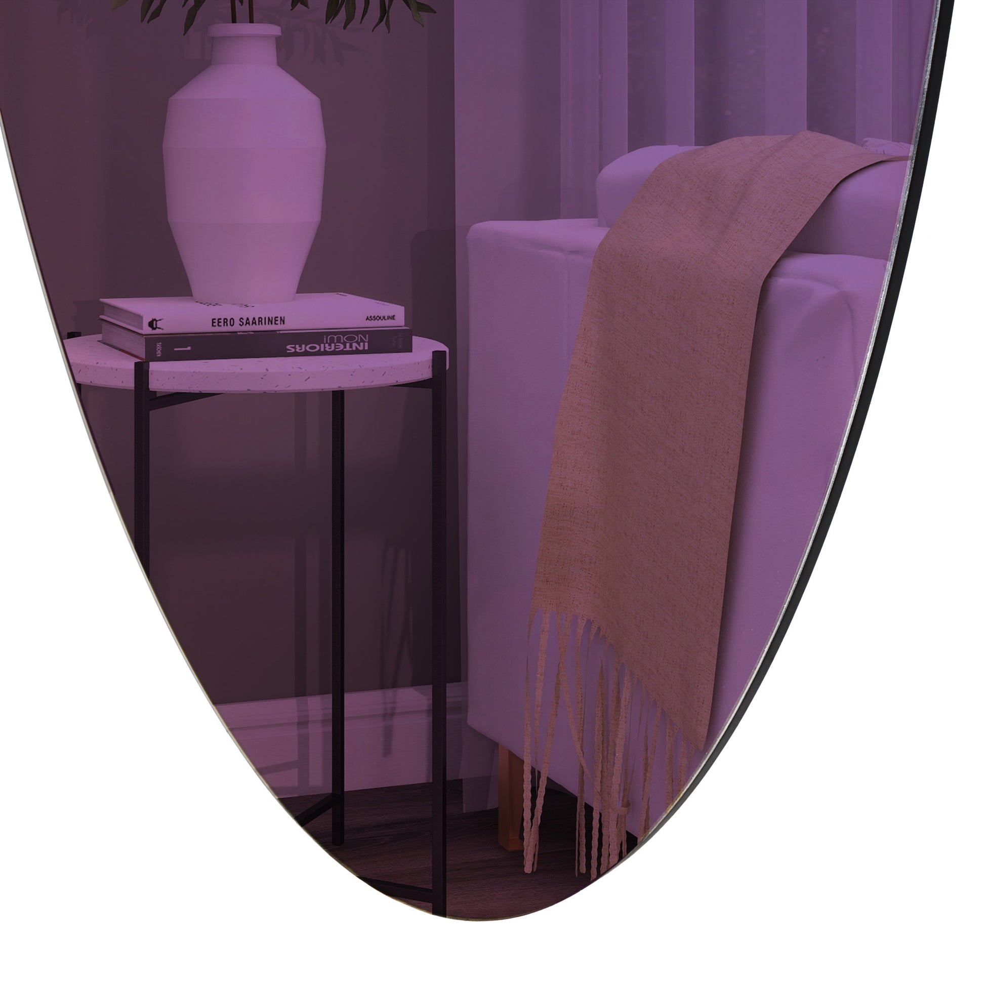 Glass Oval Room Wall Mirror