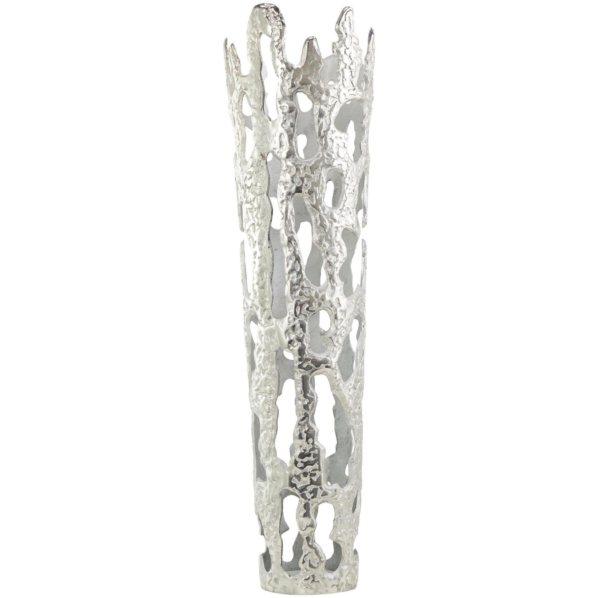 Abstract Aluminum Metal Tall Floor Drip Decorative Vase with Melting Designed Body