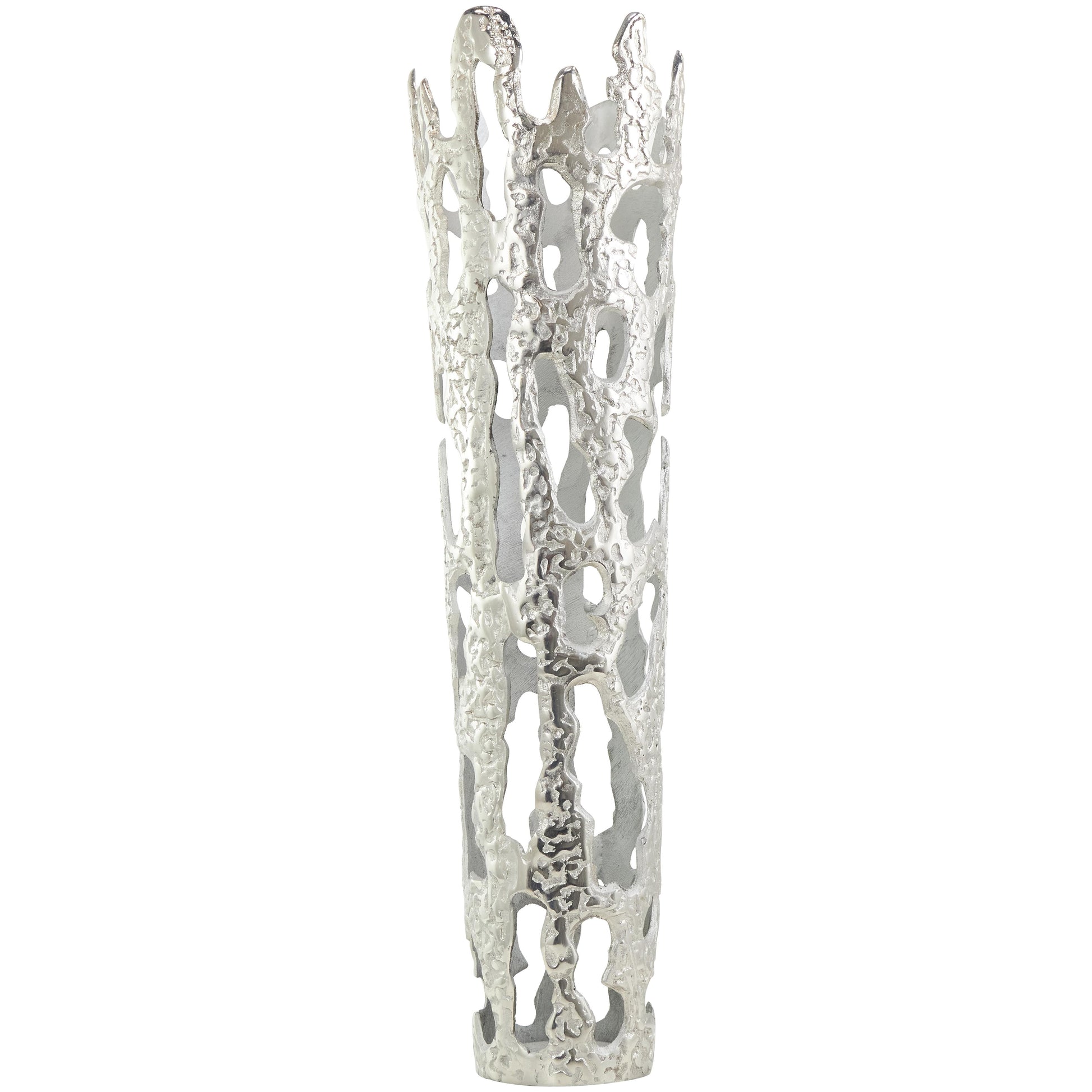 Abstract Aluminum Metal Drip Decorative Vase with Melting Designed Body