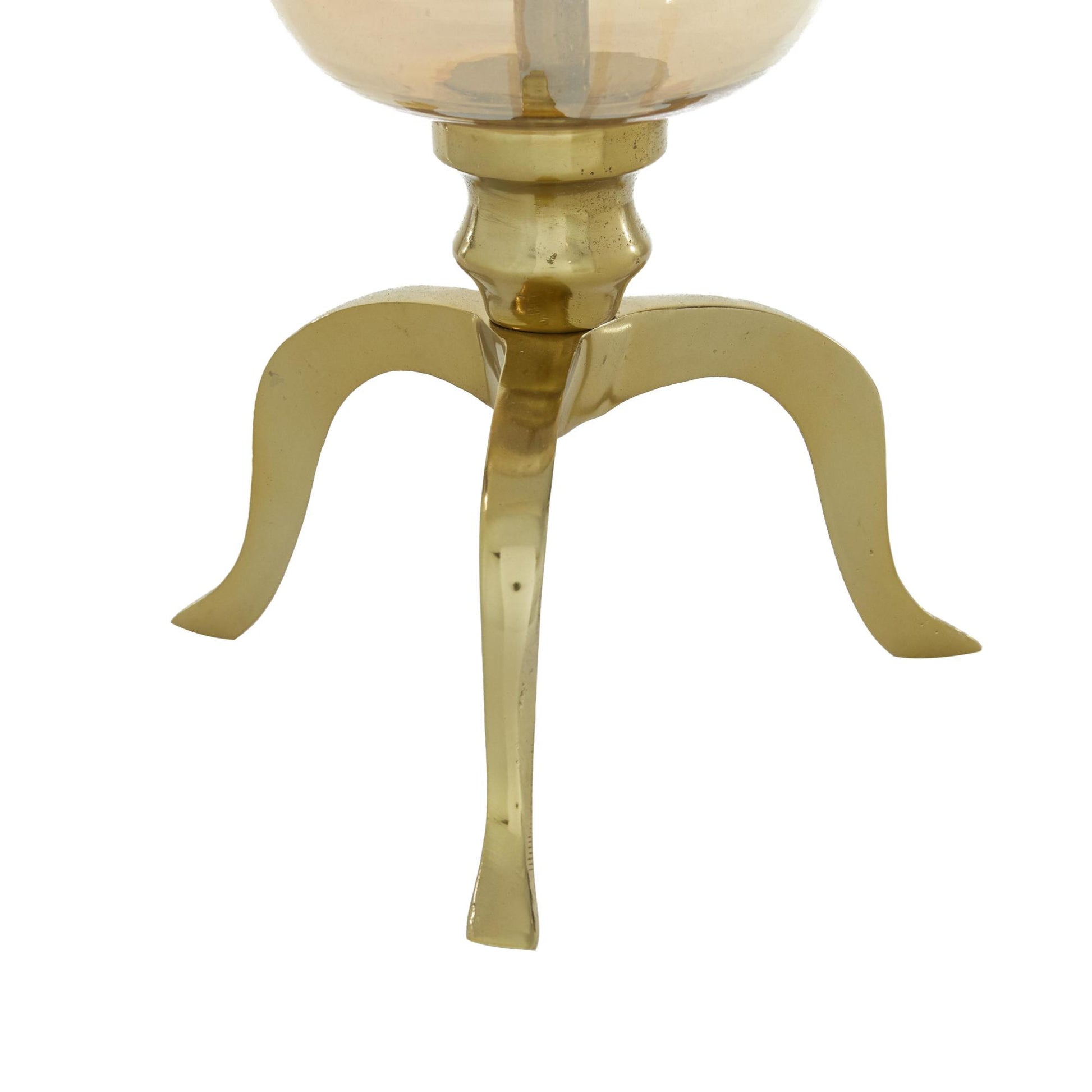 Gold Aluminum Metal Single Candle Room Hurricane Lamp