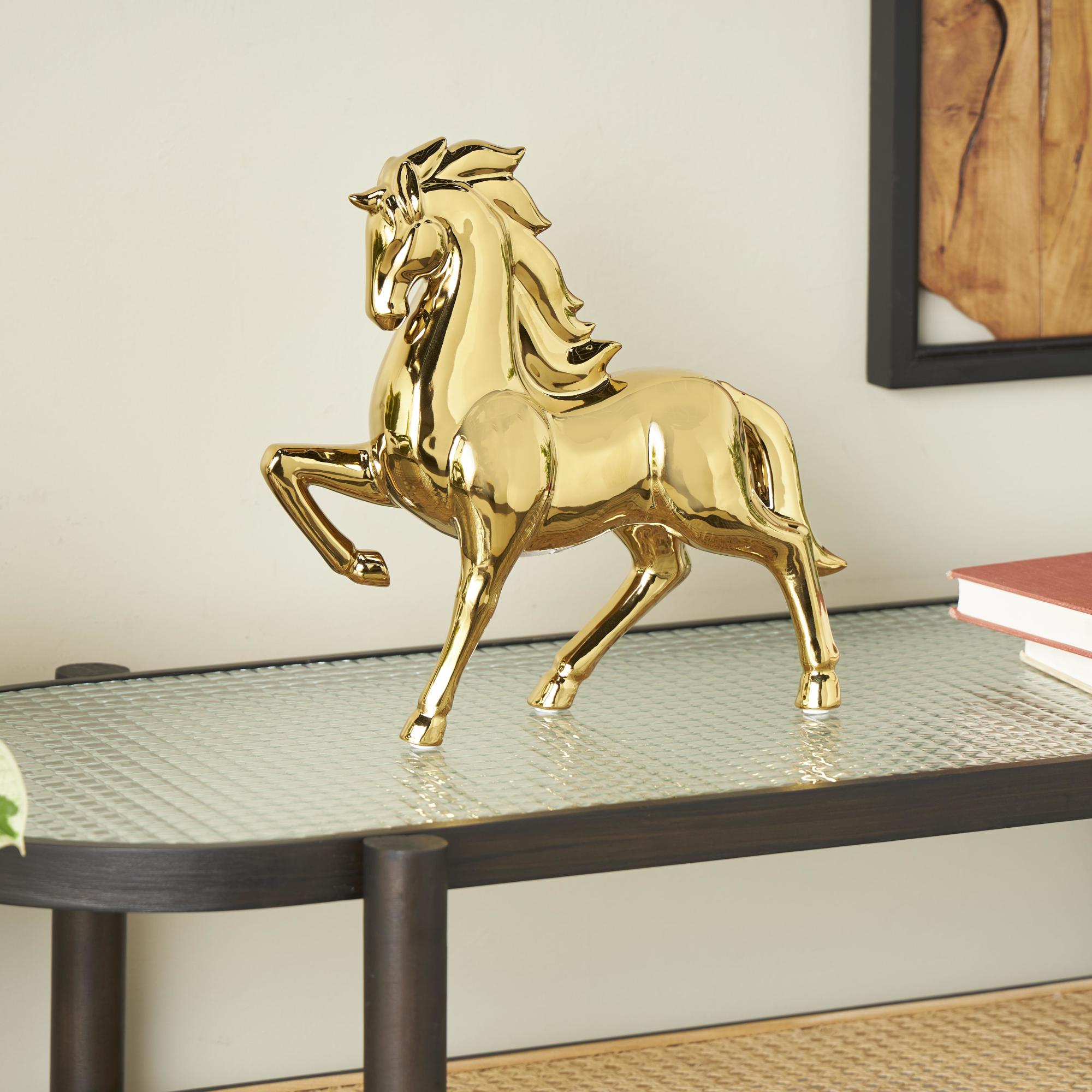 Horse Ceramic Prancing Decorative Sculpture