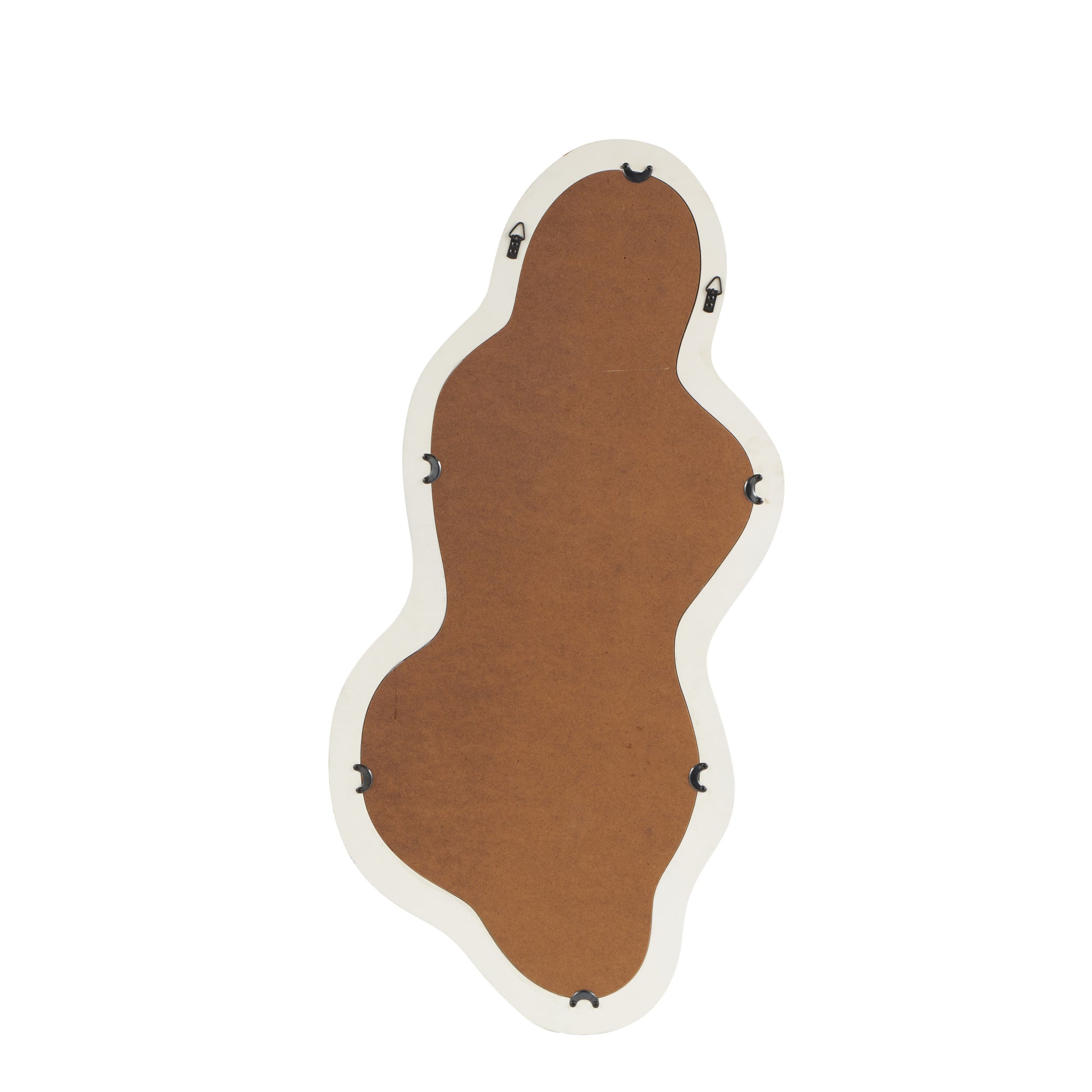 Wood Wavy Room Wall Mirror with Dimensional Frame 18" x 1" x 39"