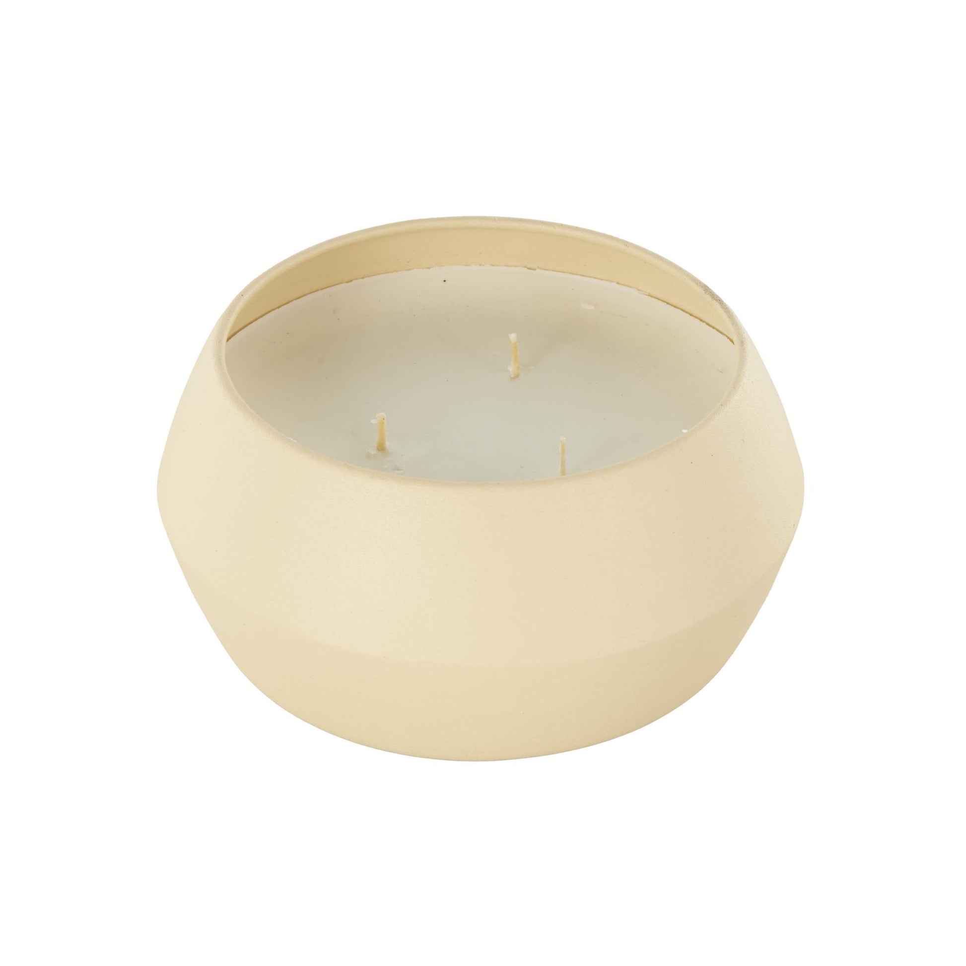 Metal Tangerine Splash Scented Textured 30oz 3 Wick Decorative Candle with White Wax