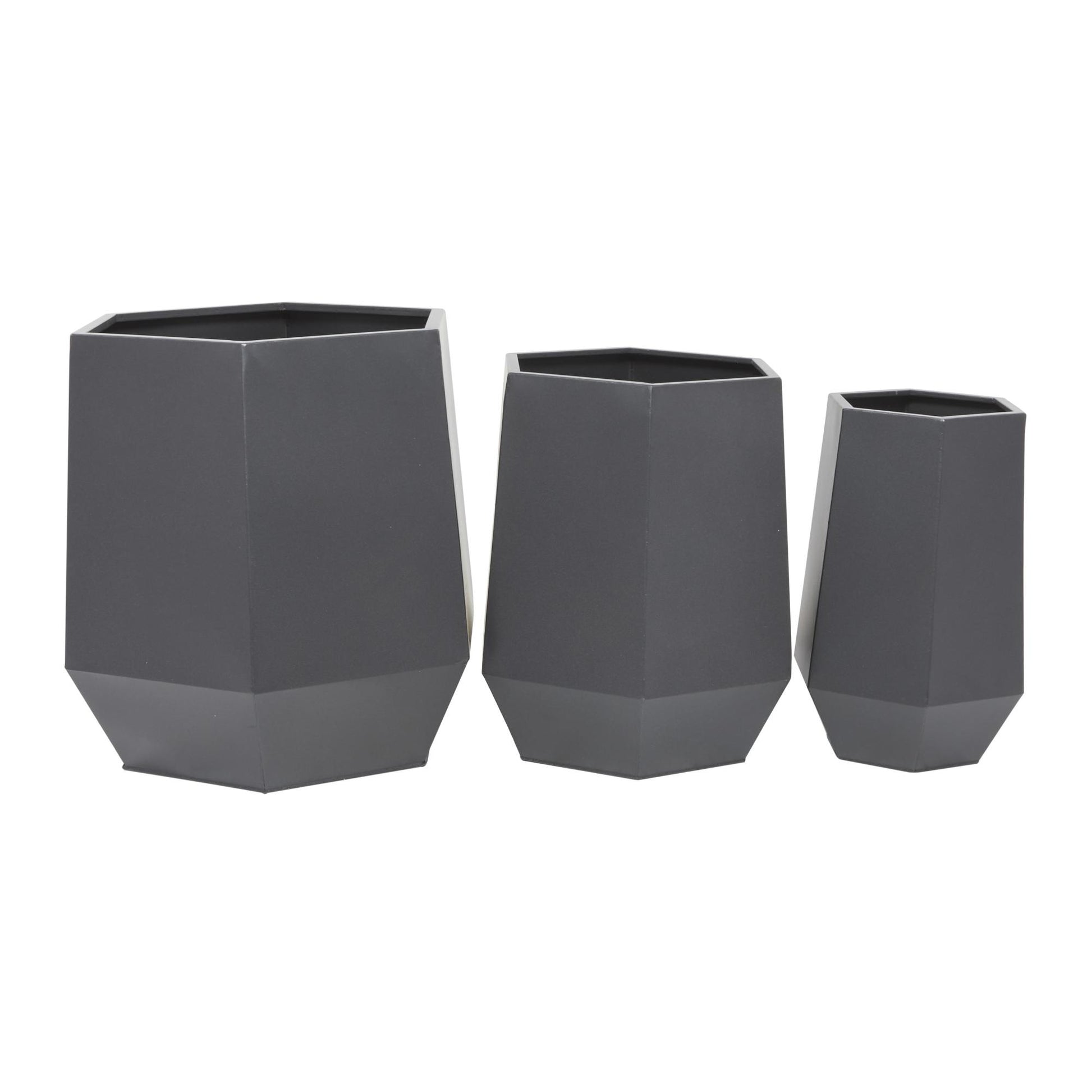 CosmoLiving by Cosmopolitan Set of 3 Metal Indoor Outdoor Planter