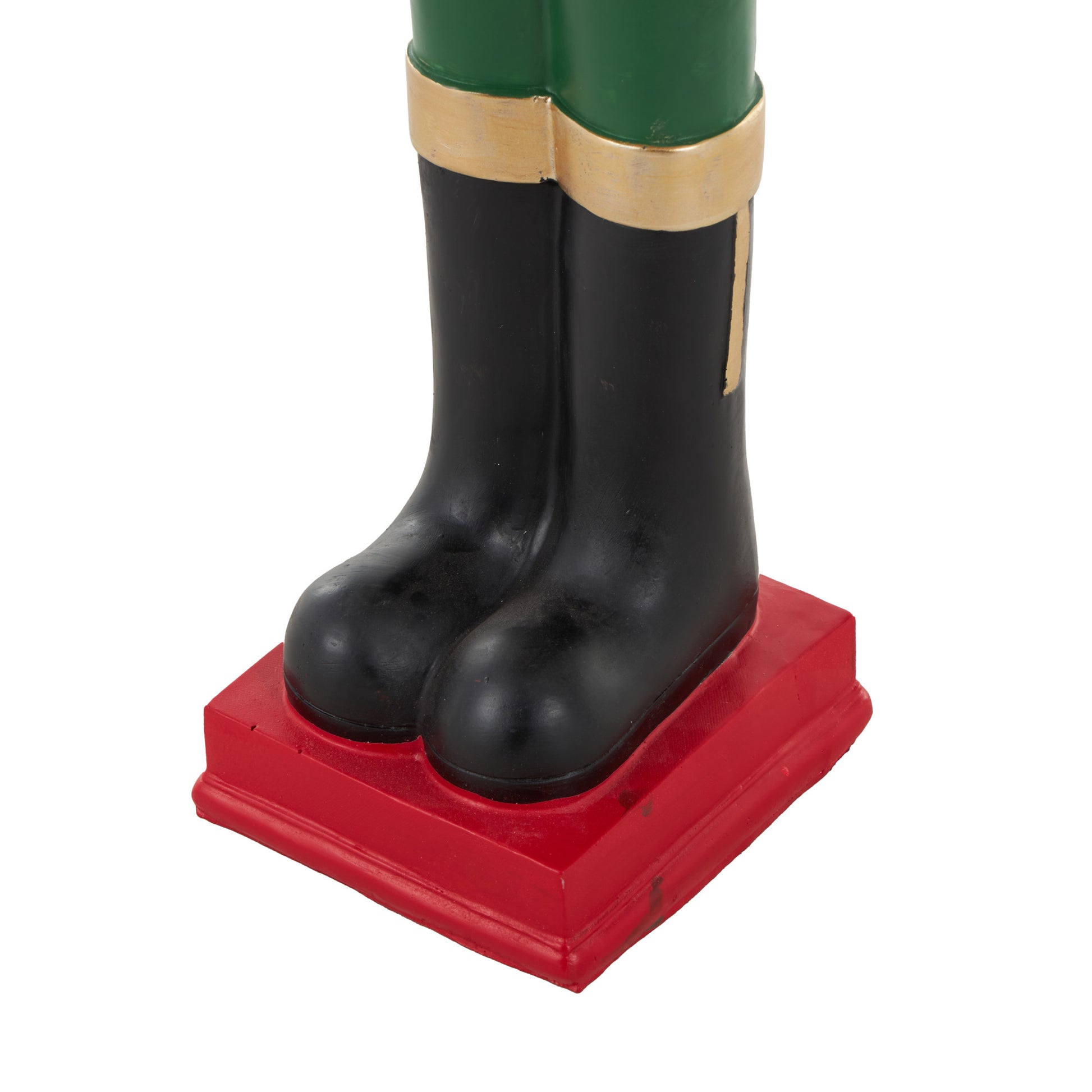 Dog Red Fiberglass Tall Soldier Nutcracker Decorative Christmas Sculpture with LED Light Snow Globe