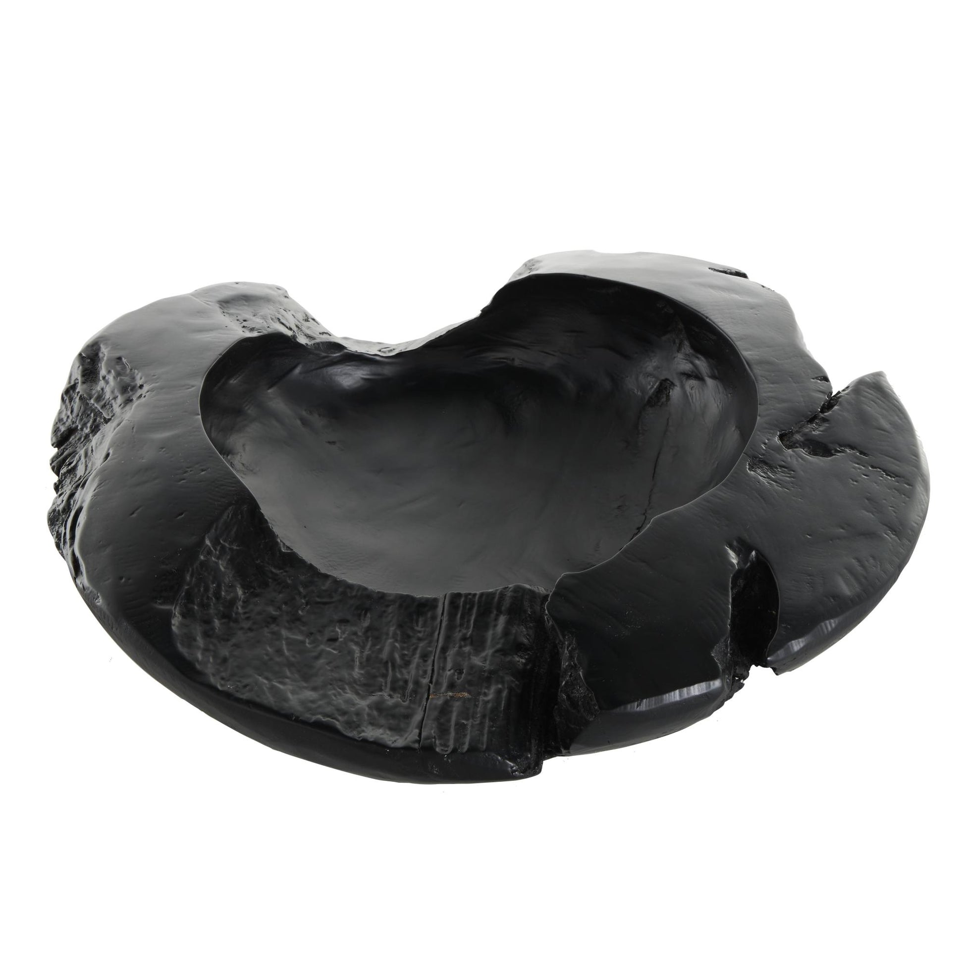 Black Teak Wood Handmade Live Edge Large Decorative Bowl