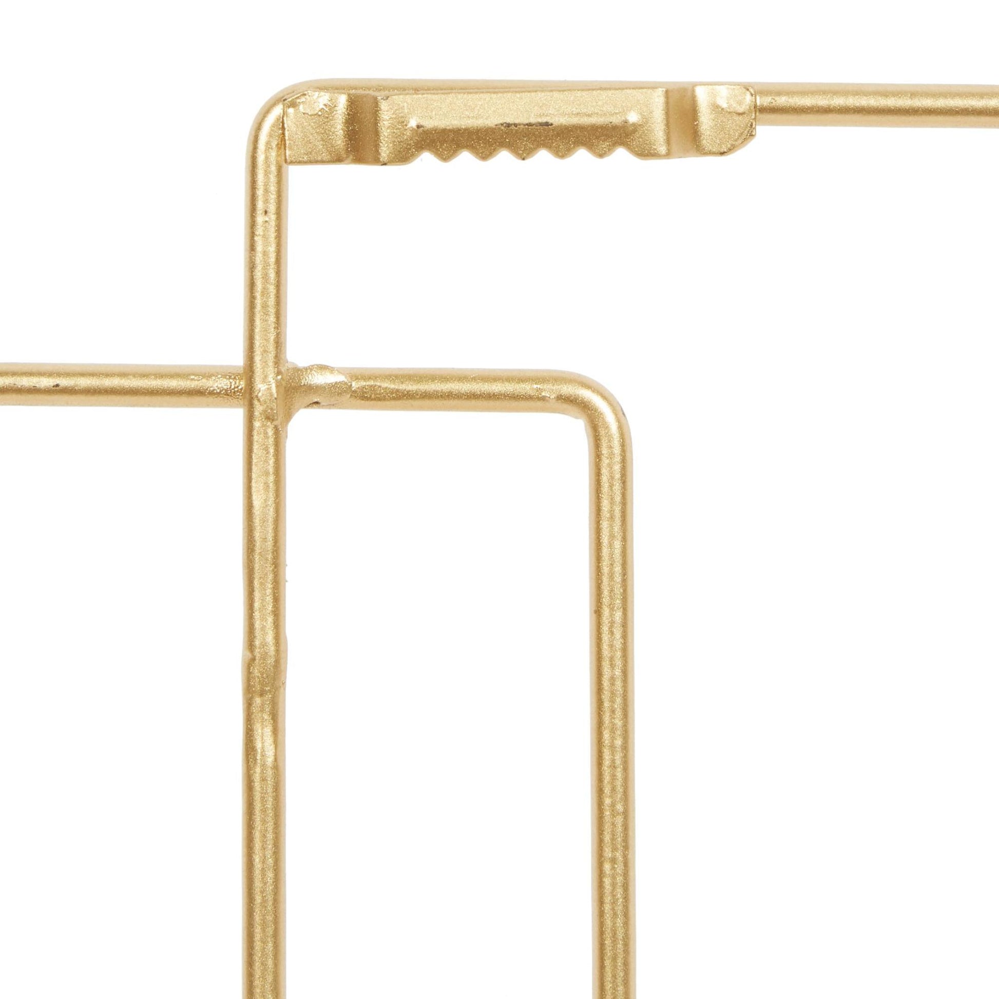 Set of 2 Geometric Gold Metal Tealight 2 Plate Indoor Outdoor Wall Sconce