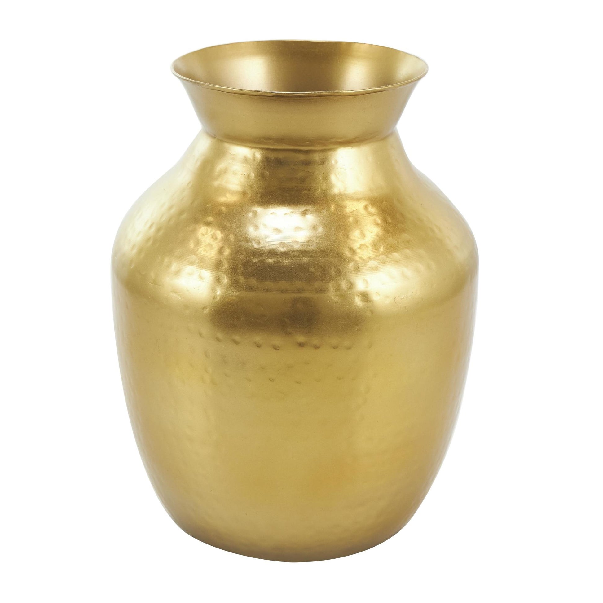 Gold Metal Hammered Spotted Decorative Vase