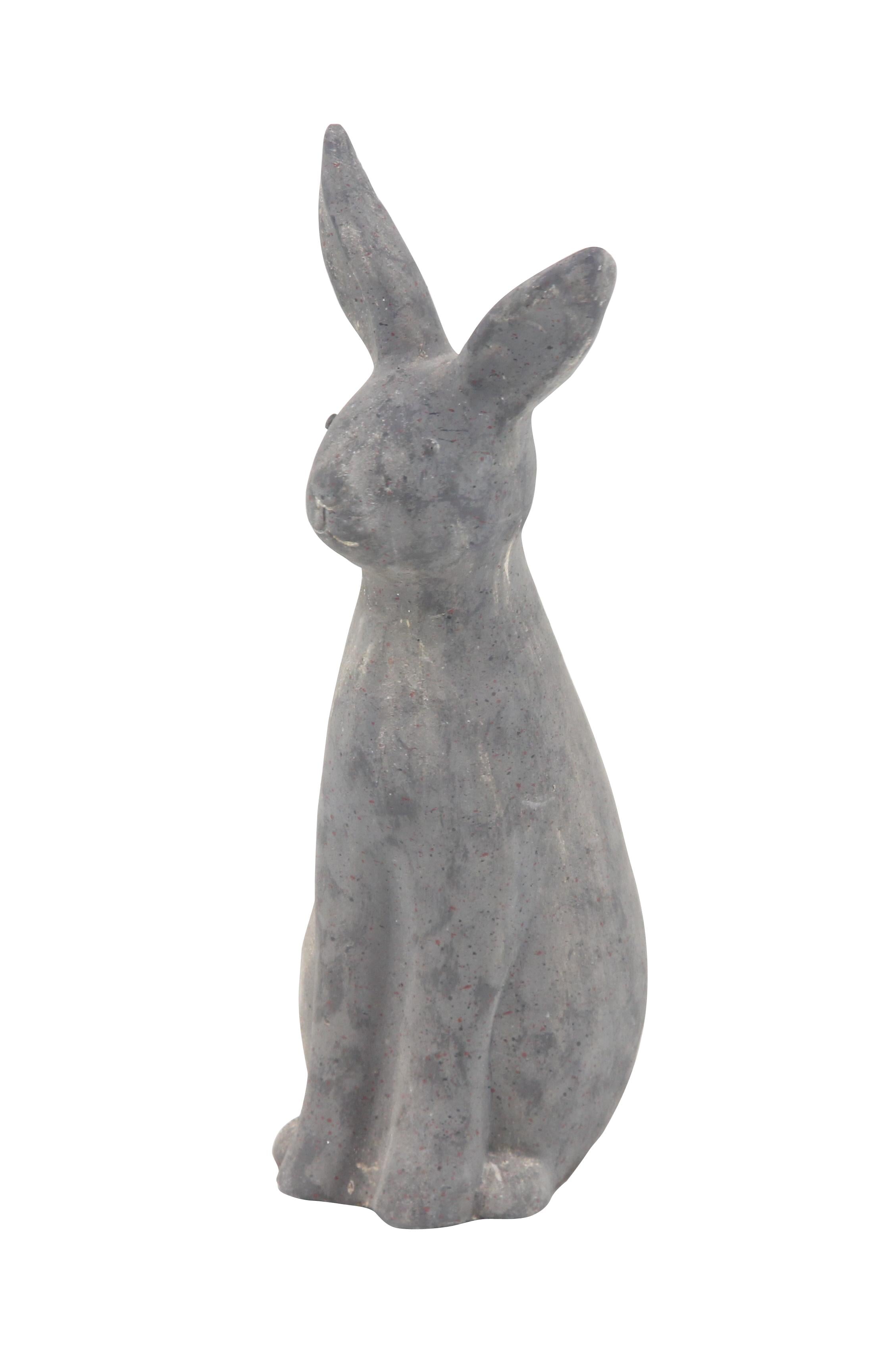 Rabbit Gray Polystone Indoor Outdoor Decorative Garden Sculpture