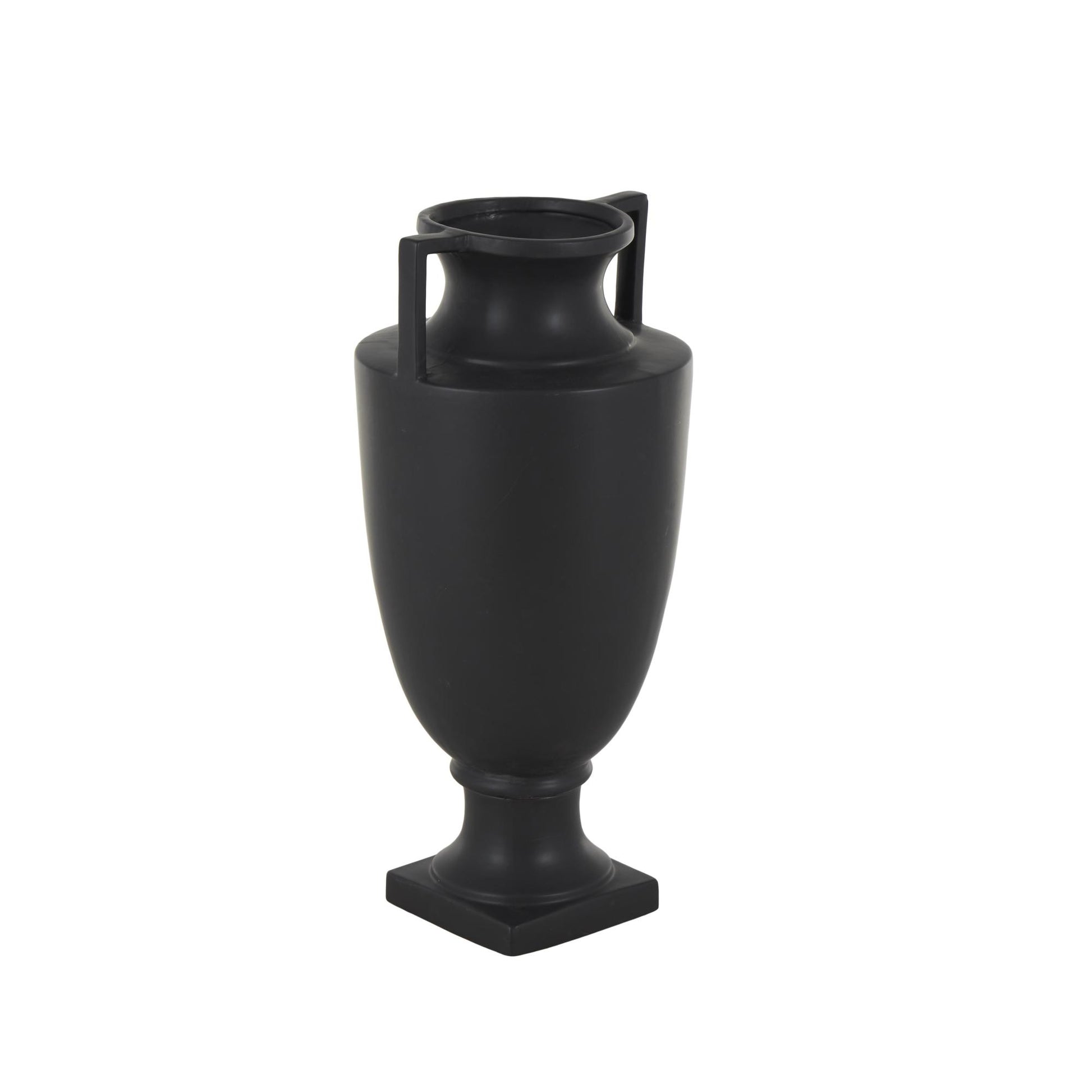Ceramic Sleek Amphora Decorative Vase with Handles 10" x 10" x 22"