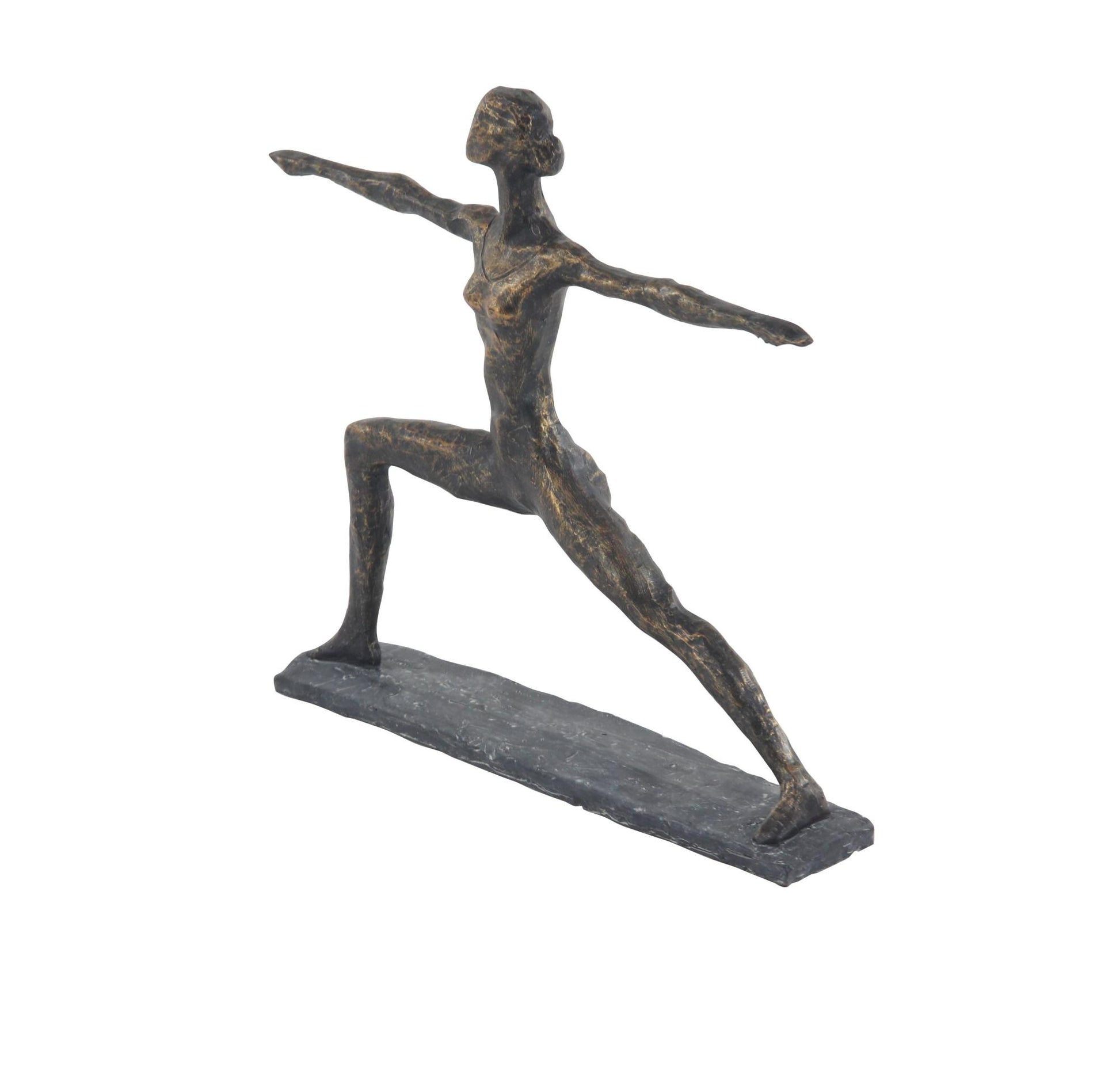 Yoga Brass Polystone Decorative Sculpture