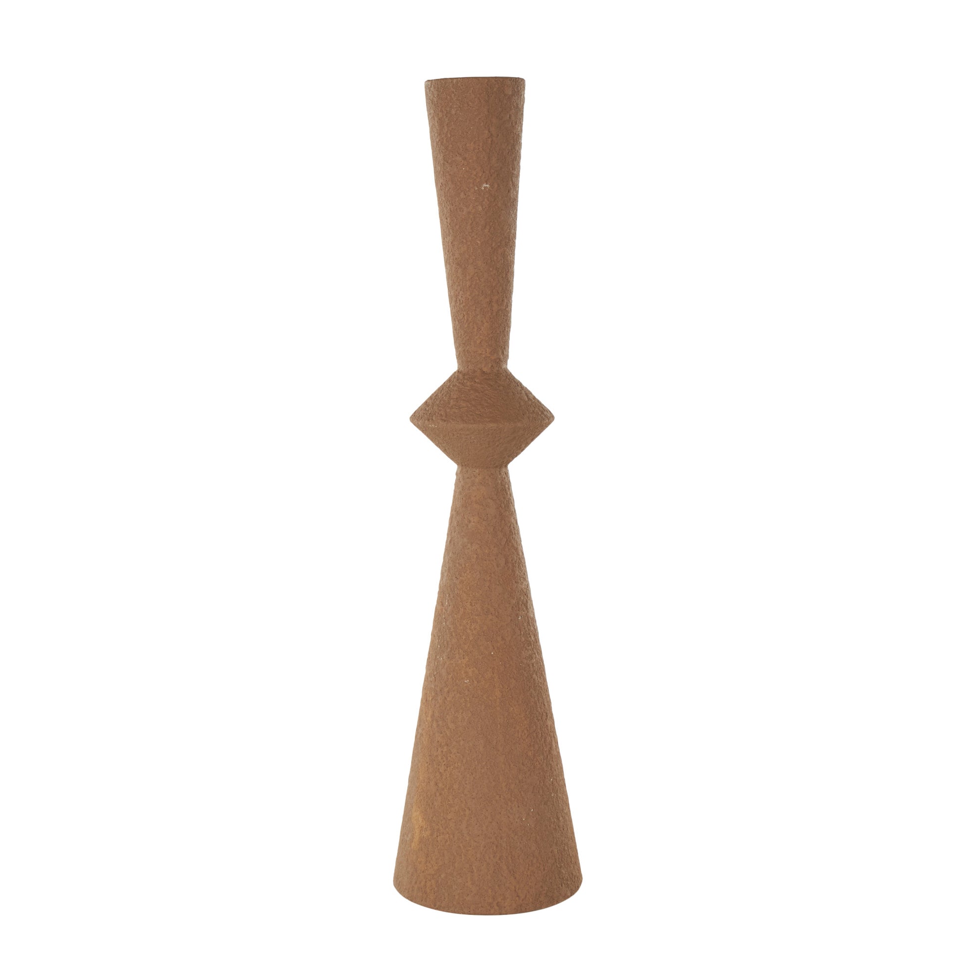Brown Metal Art Deco Fluted Decorative Vase