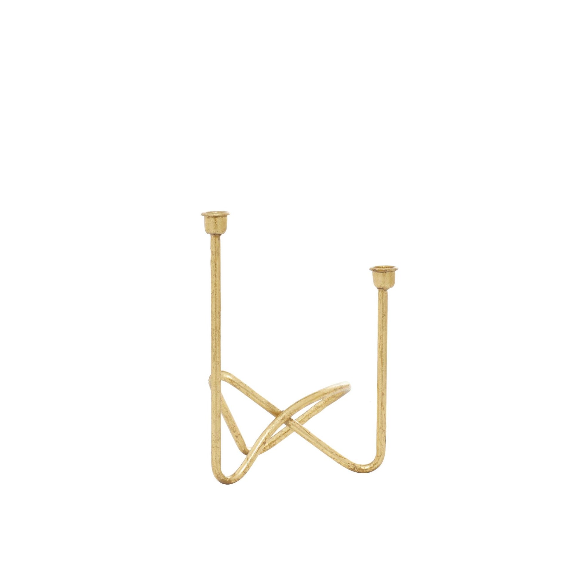 CosmoLiving by Cosmopolitan Gold Metal Decorative Candelabra