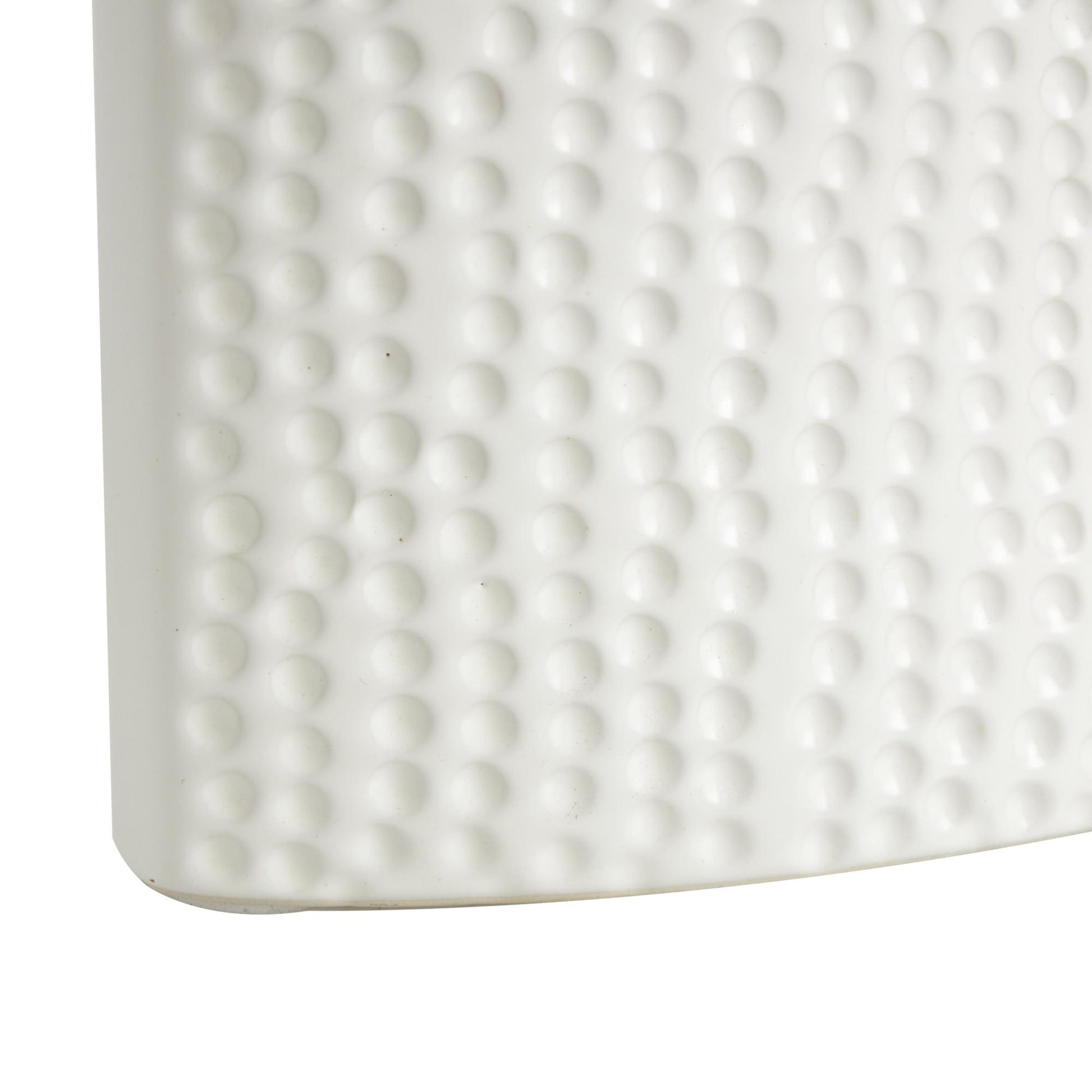 Set of 2 Leaf White Ceramic Decorative Vase with Abstract Spotted Pattern and Gold Accents