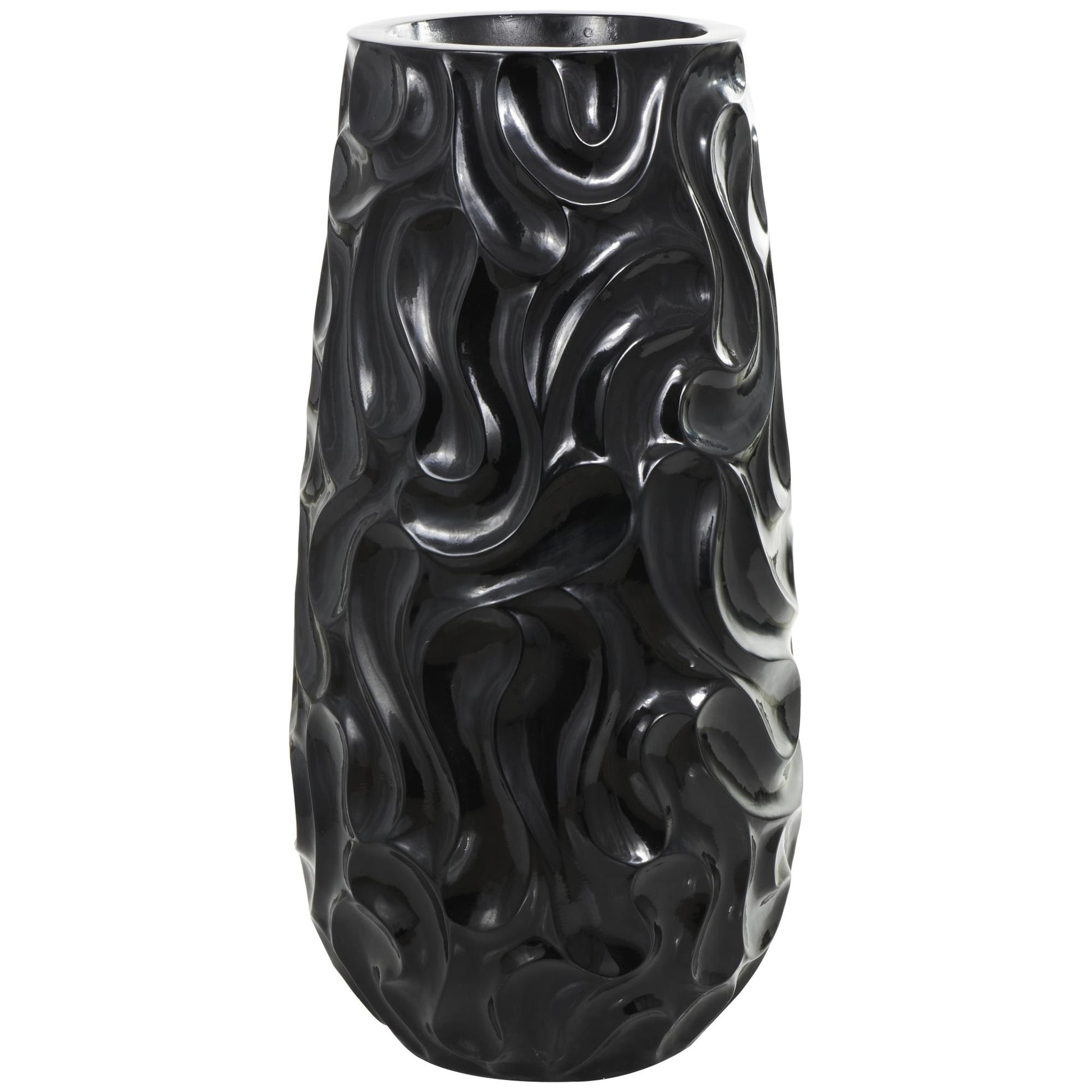 Resin Large Wavy Textured Floor Decorative Vase