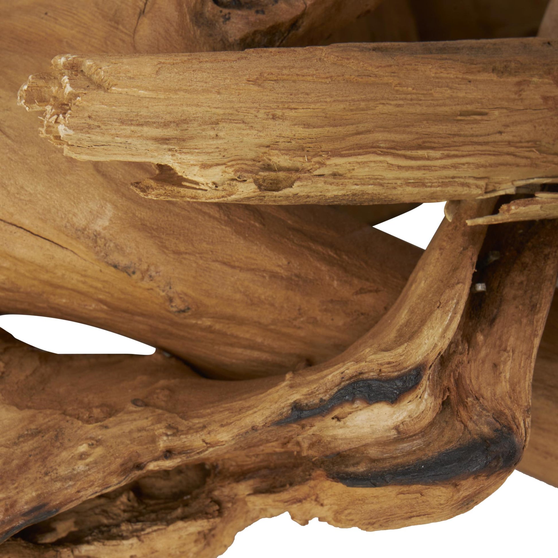 Brown Teak Wood Handmade Live Edge Decorative Candelabra