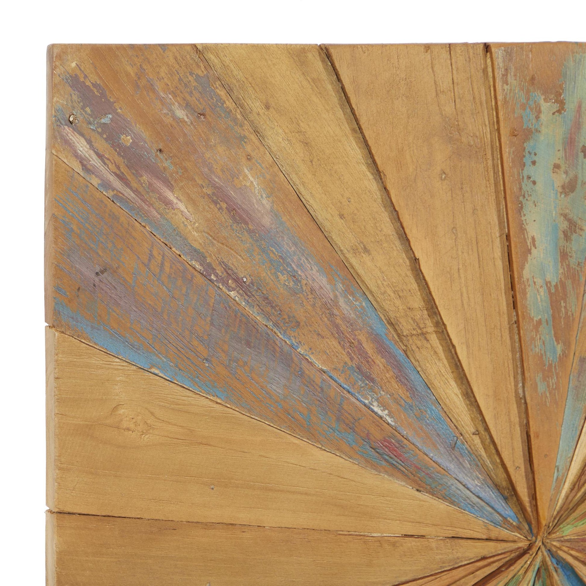 Starburst Brown Teak Wood Handmade Radial Home Wall Decor