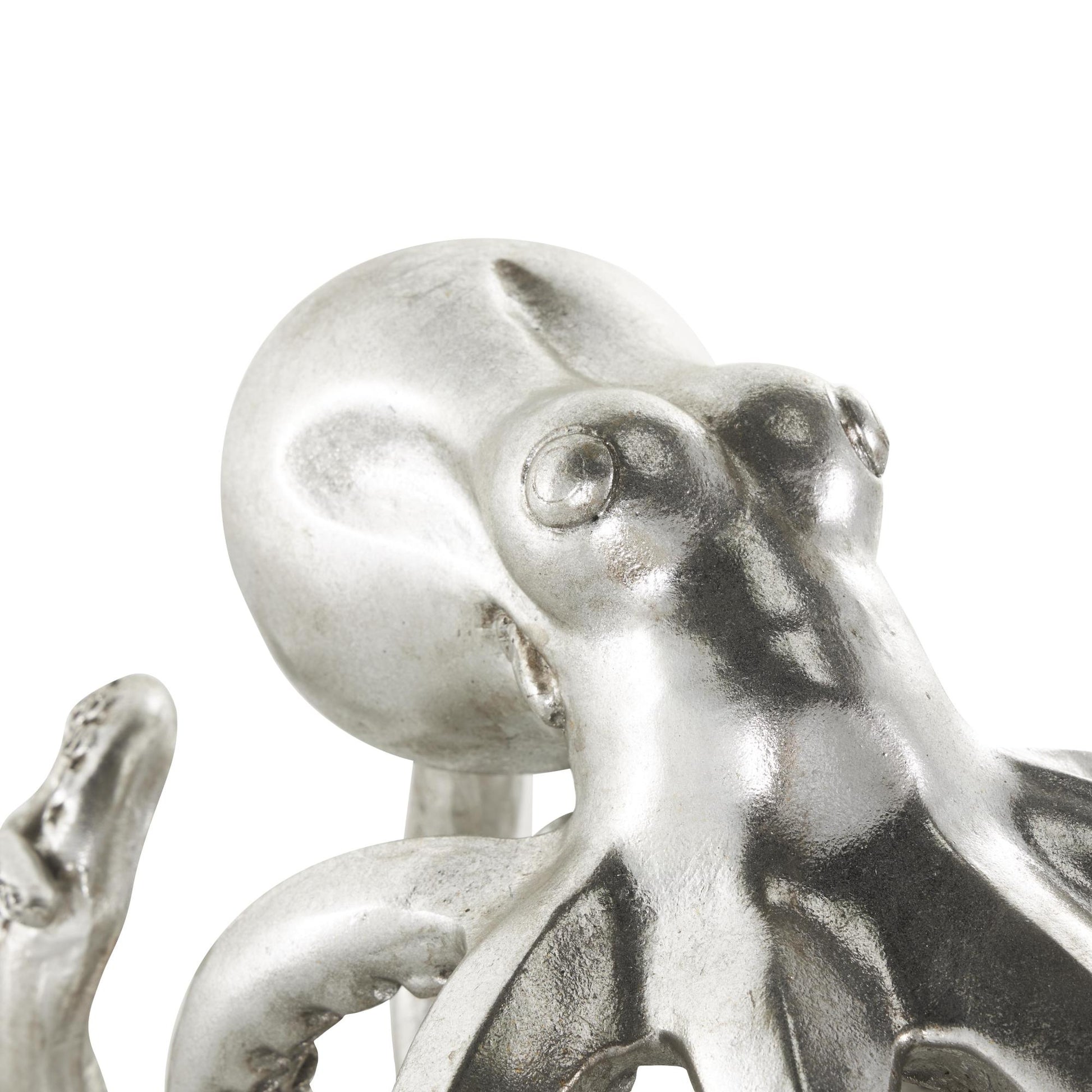 Octopus Silver Resin Laying Decorative Sculpture