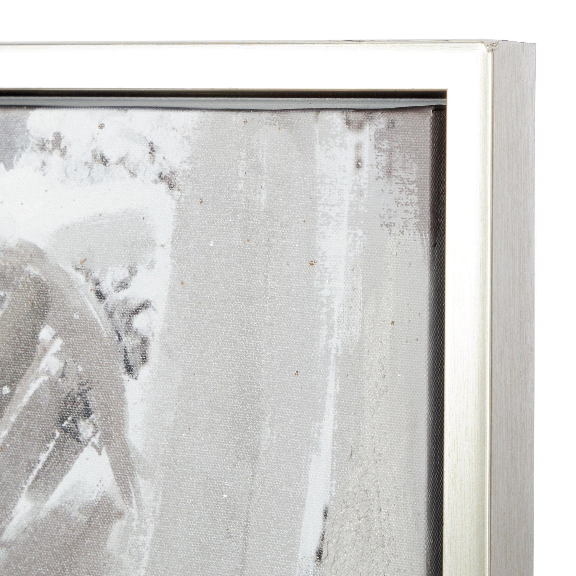 Tree Gray Canvas Forest Landscape Living Room Framed Wall Art with Dimensional Paint Texturing