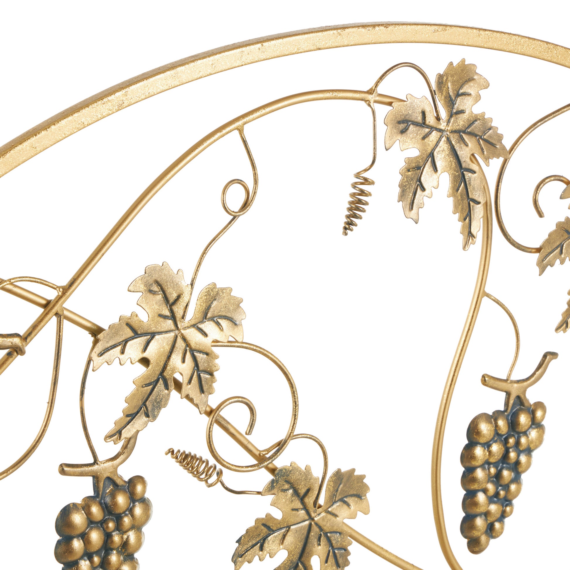 Fruit Gold Metal Foldable 3 Panel Living Room Fireplace Screen with Leaf Accents