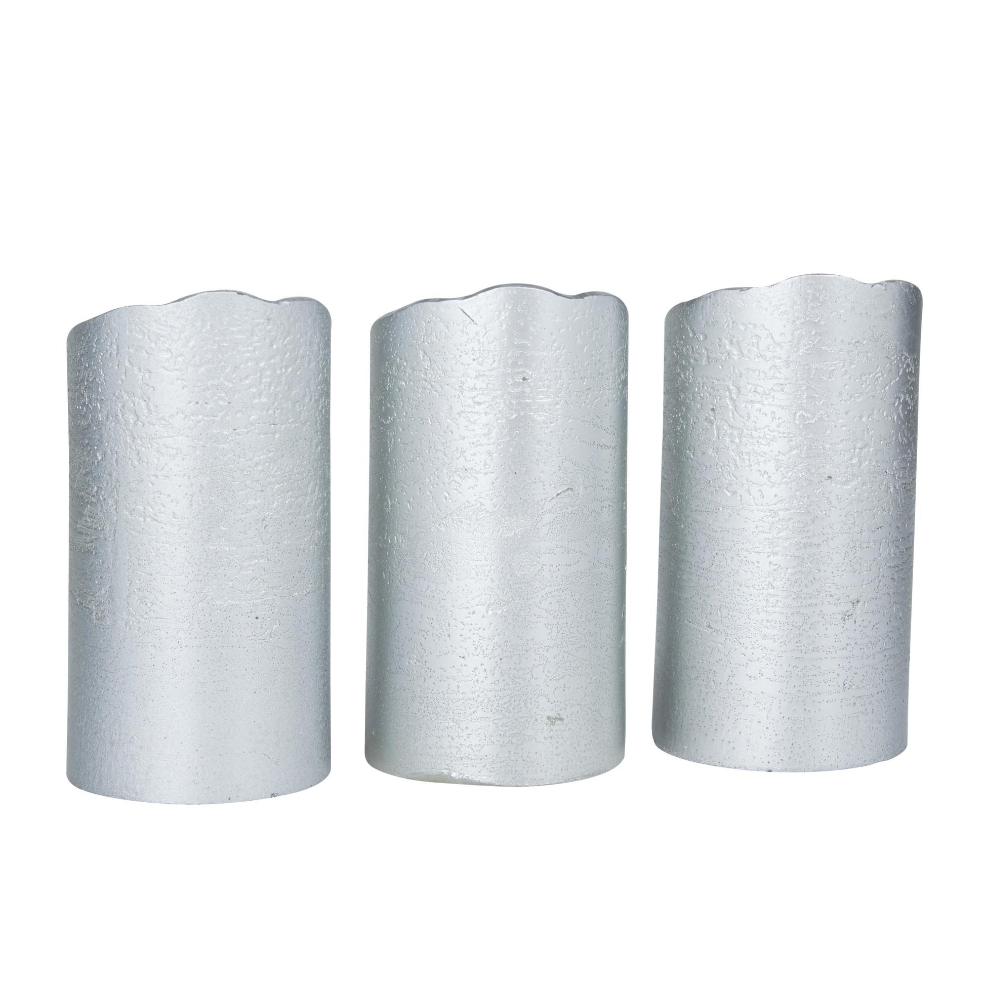 Set of 3 Wax Indoor Outdoor Flameless Candle with Remote Control