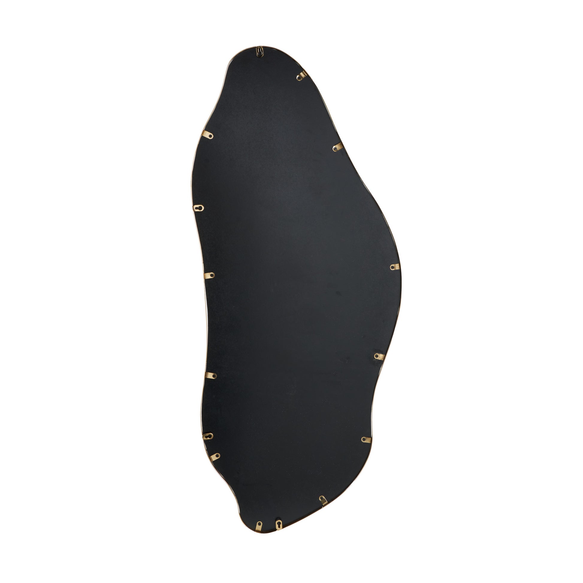Abstract Gold Metal Wavy Room Wall Mirror
