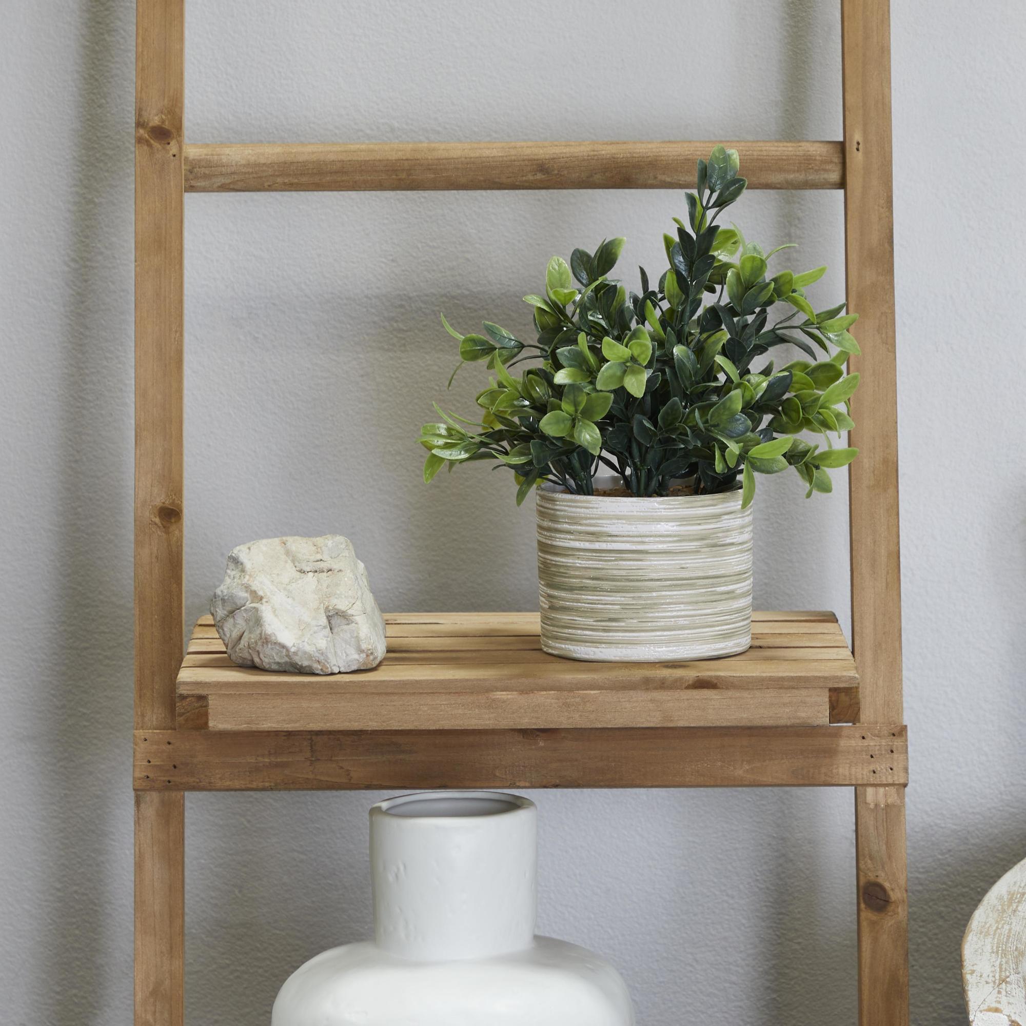 Eucalyptus Green Faux Foliage Indoor Outdoor Artificial Plant with Realistic Leaves and Patterned Porcelain Pot