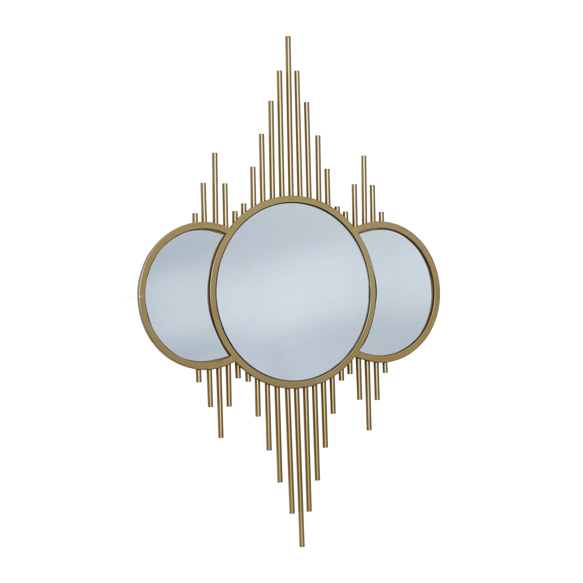 CosmoLiving by Cosmopolitan Geometric Gold Metal Room Wall Mirror