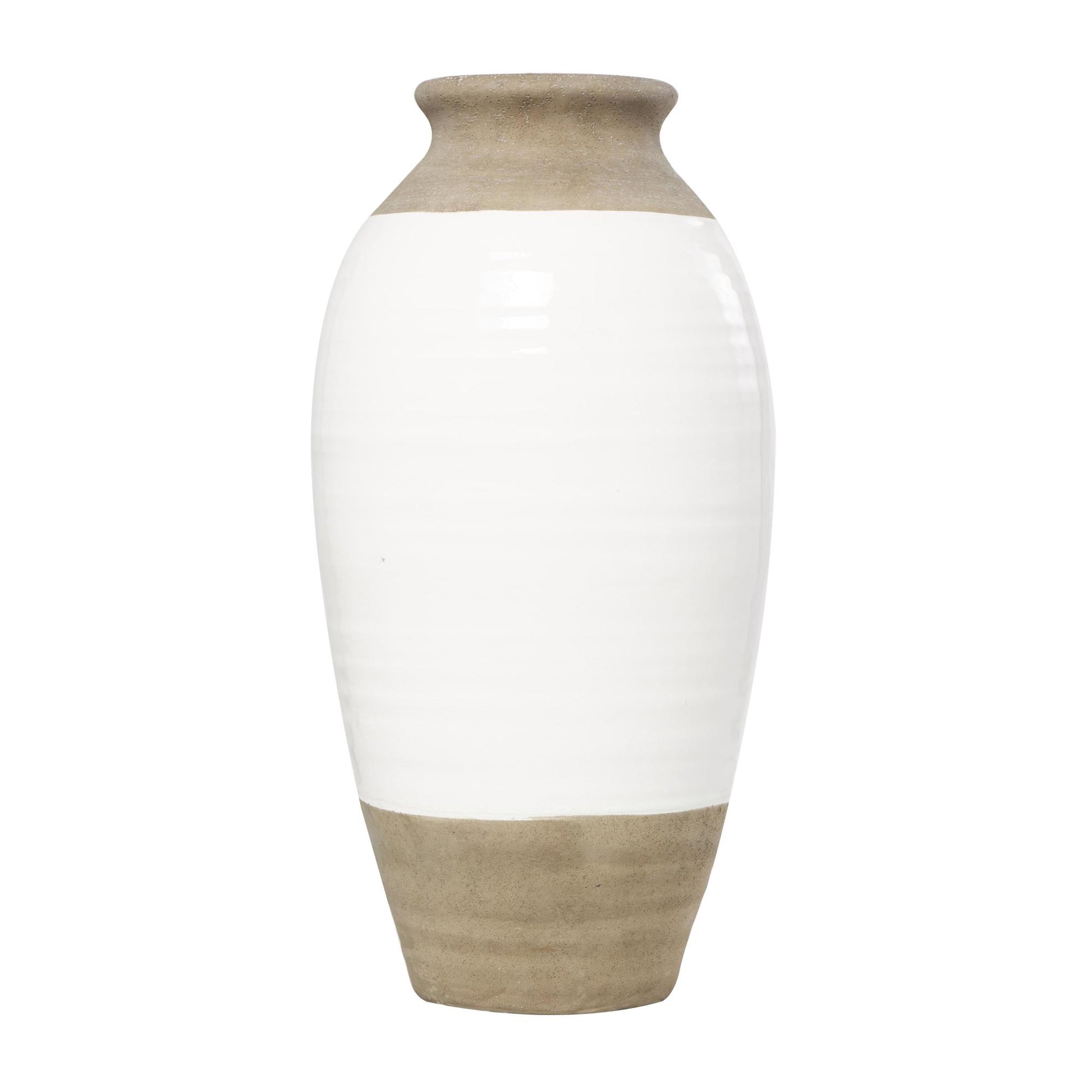 Gray Ceramic Decorative Vase with White Body