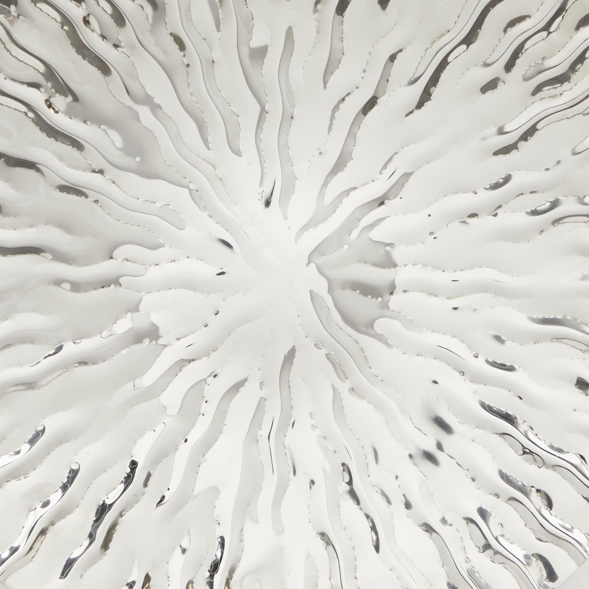 Set of 9 Plate Silver Stainless Steel Metal Home Wall Decor with Hammered Design