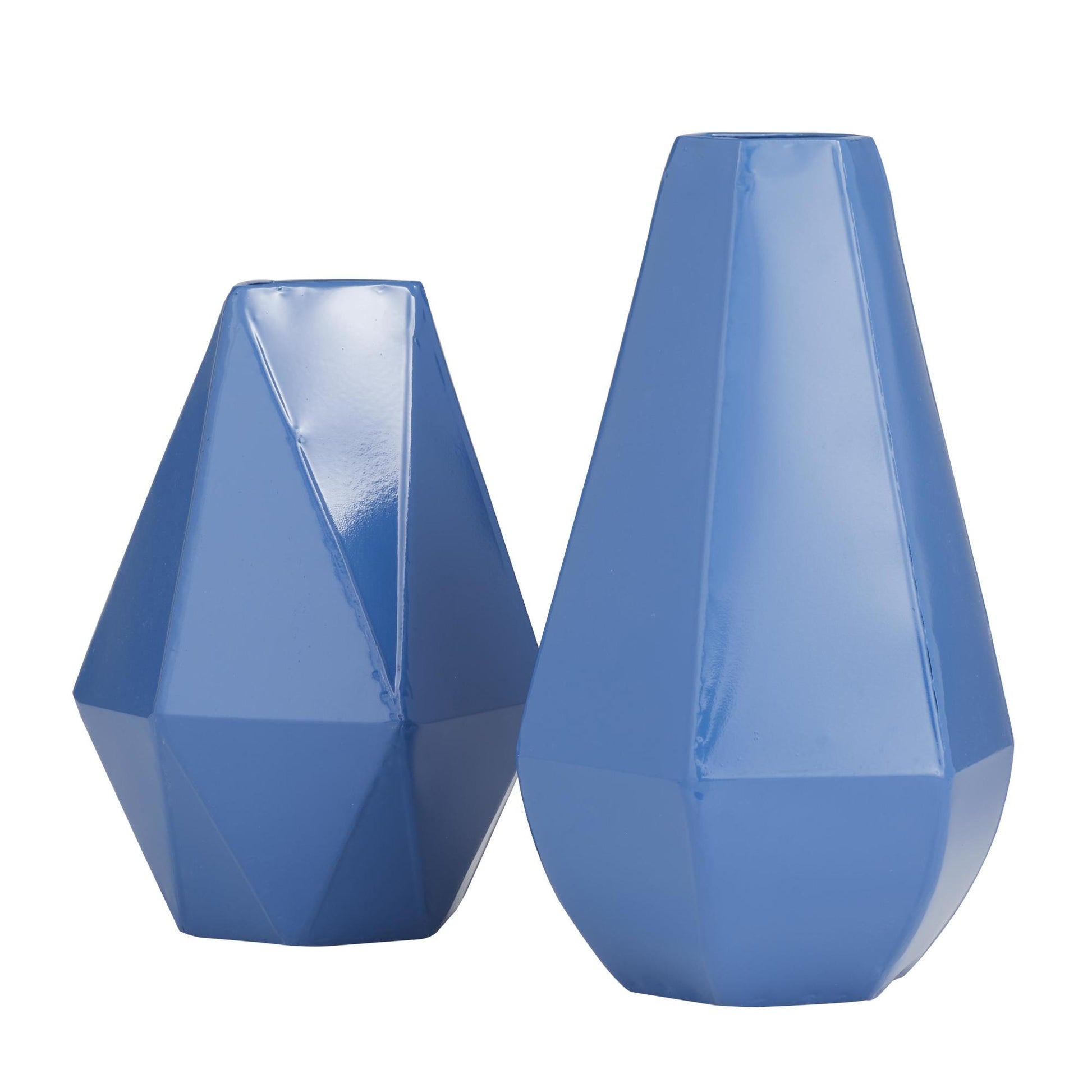 CosmoLiving by Cosmopolitan Set of 2 Geometric Metal Decorative Vase