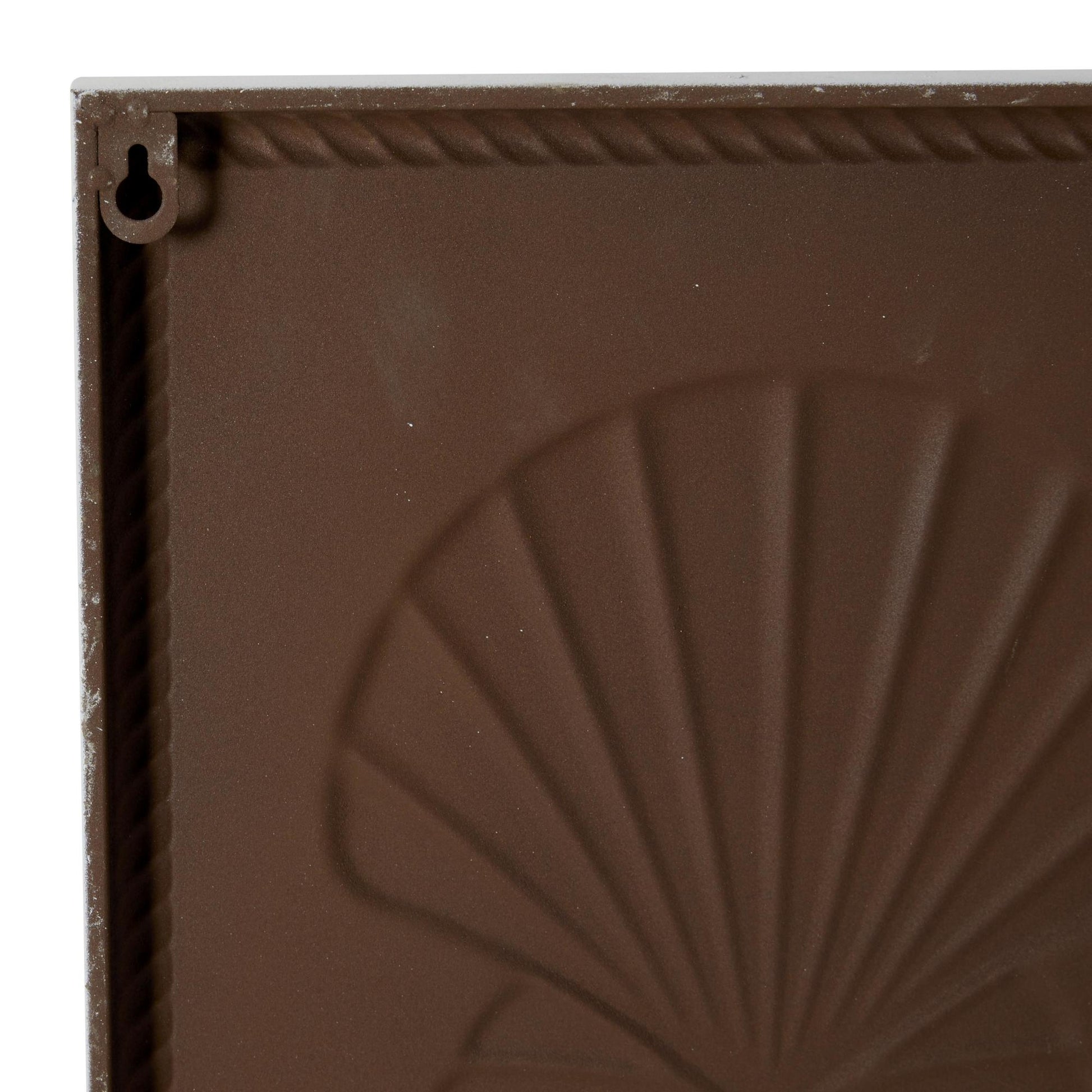 Set of 4 Sea Horse Metal Speckled Home Wall Decor with Starfish, Shell, and Coral Designs Set of 4 12"W, 12"H