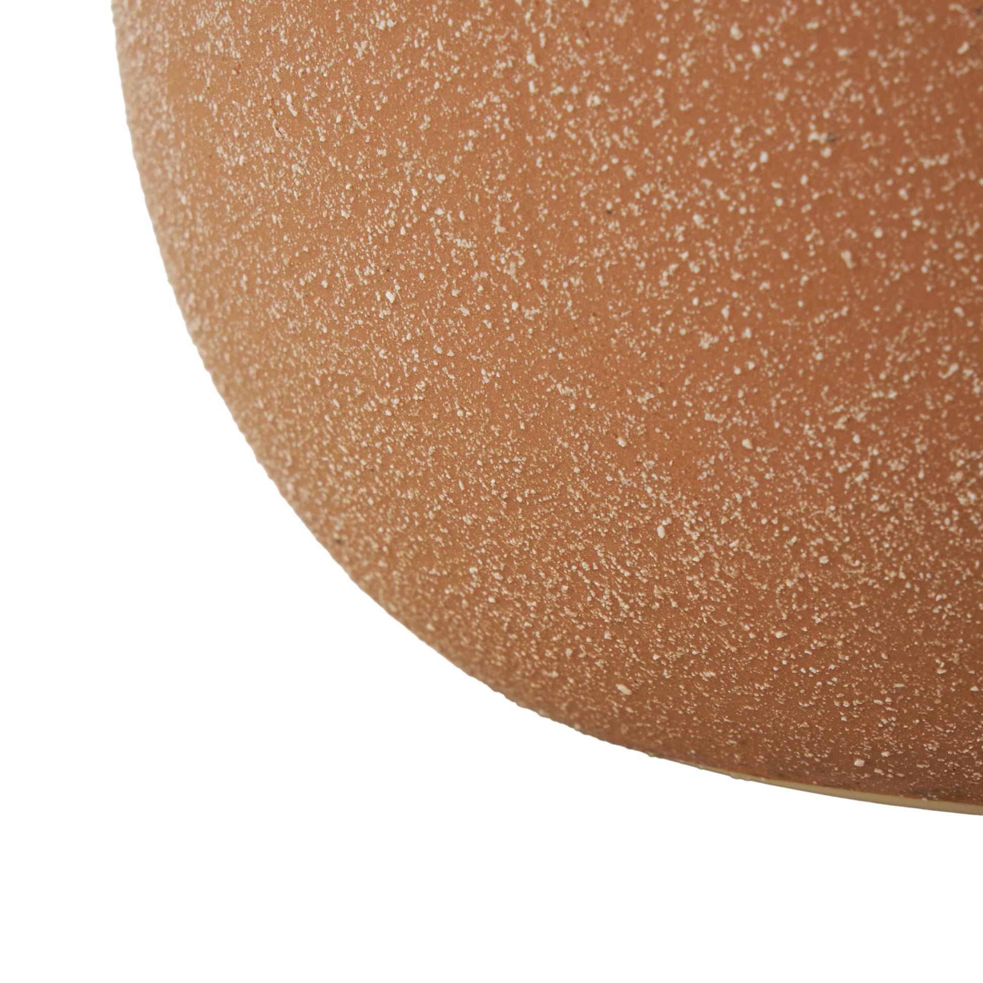 Mushroom Brown Ceramic Round Wide Decorative Vase with Multicolor Accents and White Speckles