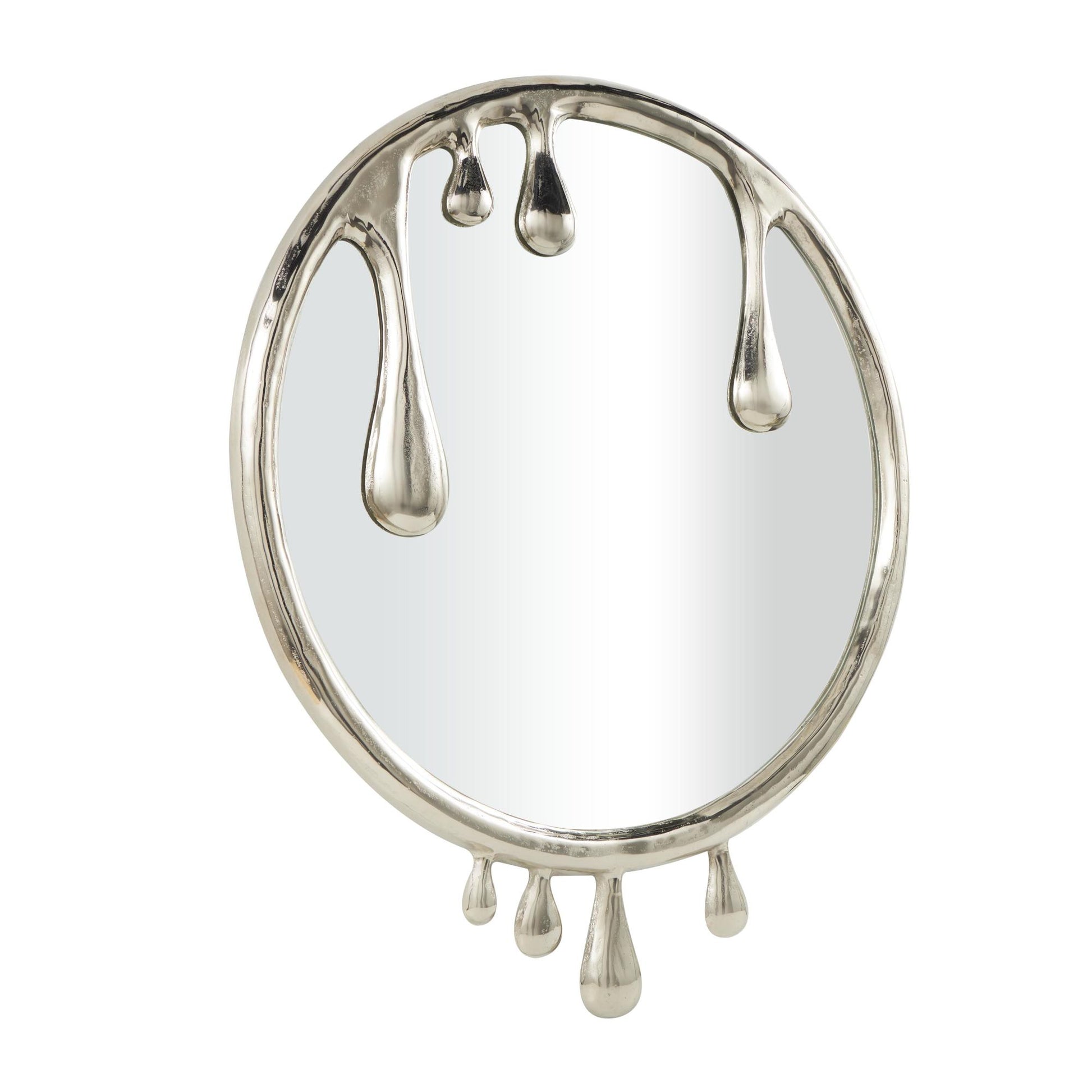 Abstract Aluminum Metal Drip Room Wall Mirror with Melting Designed Frame