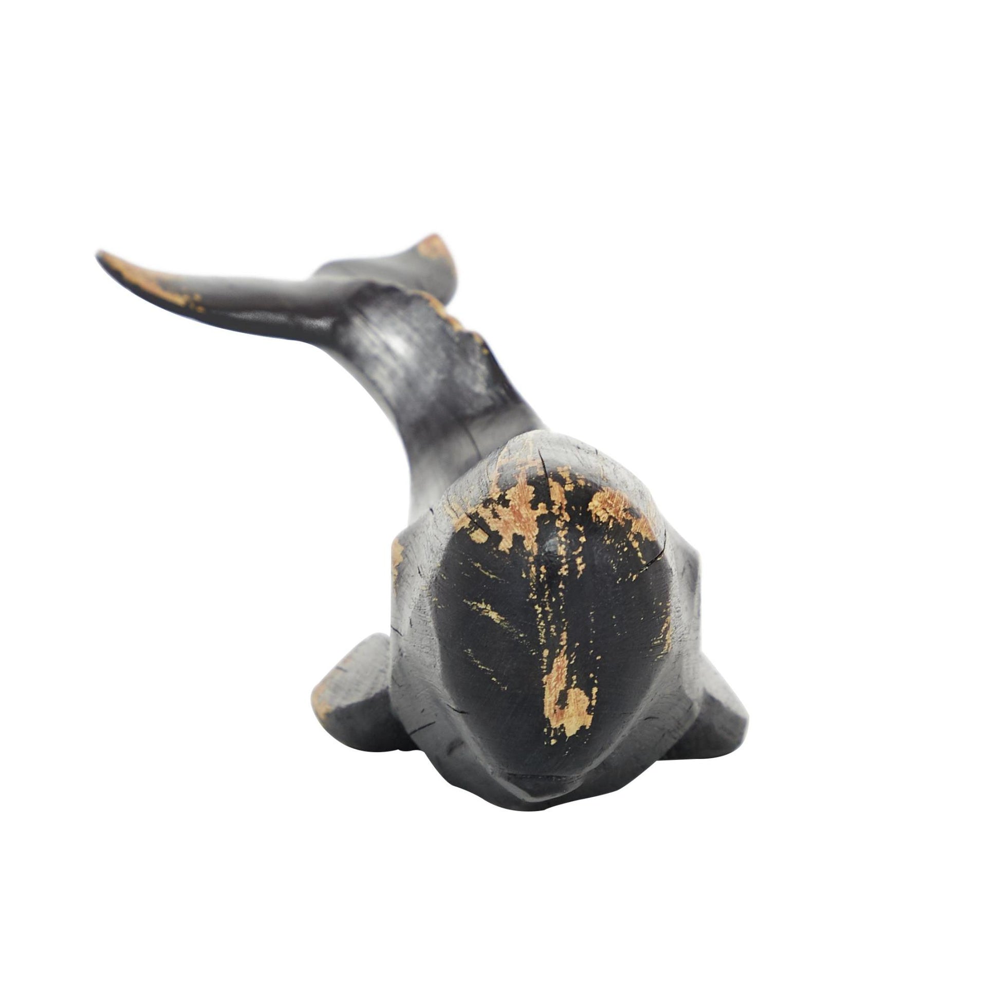 Whale Black Polystone Handmade Decorative Sculpture