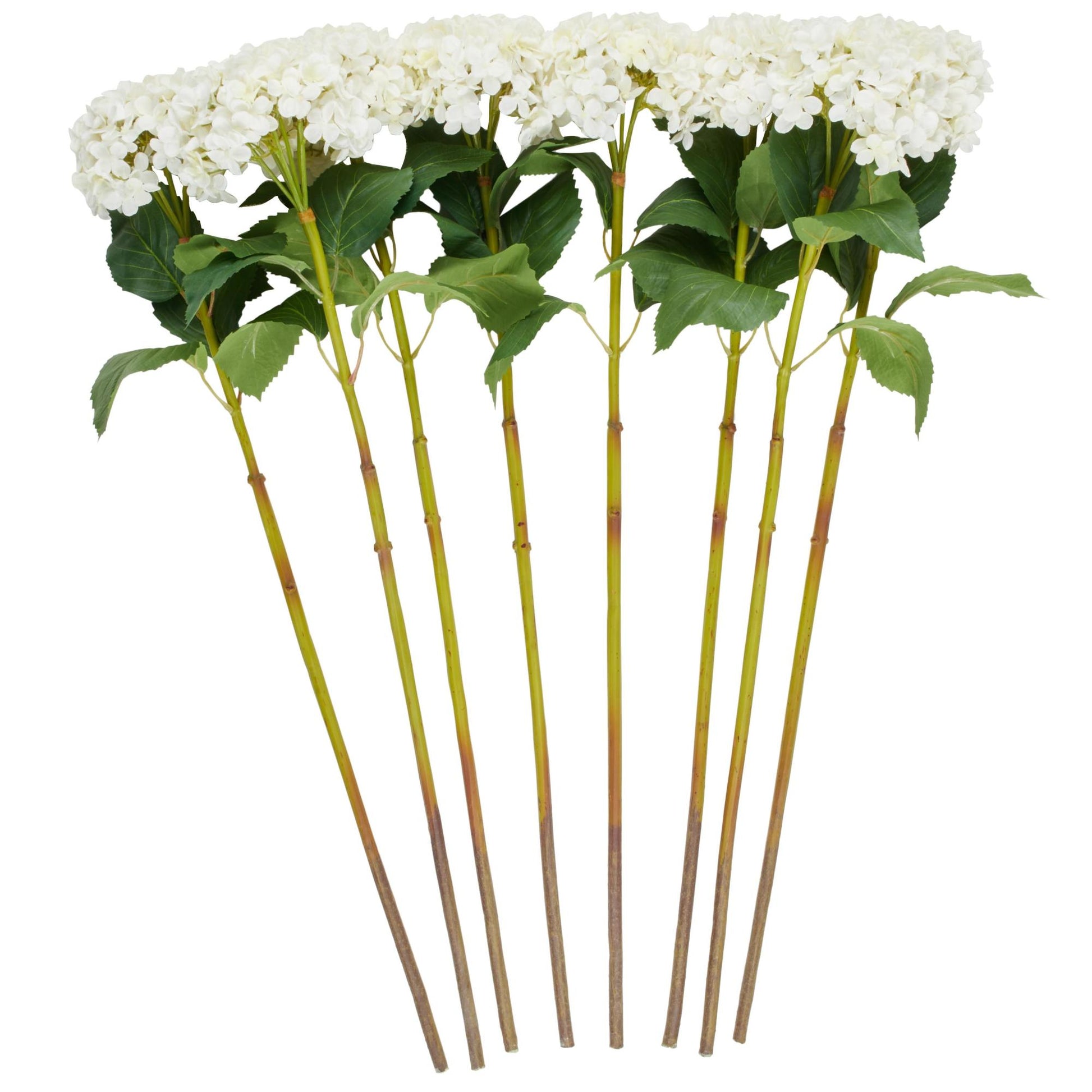 Set of 8 Hydrangea Faux Foliage Tall Indoor Outdoor Artificial Flower Stem