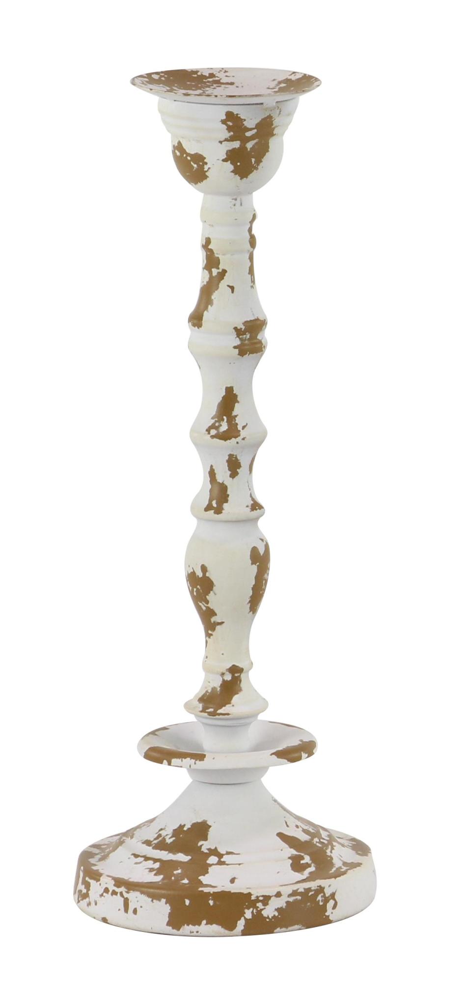 Set of 3 White Metal Candle Holder