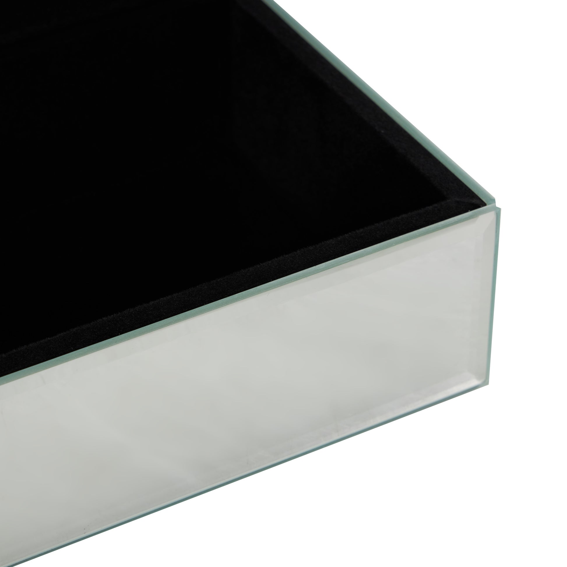 Glass Mirrored Decorative Jewelry Box with Pink Bubble Textured Balls