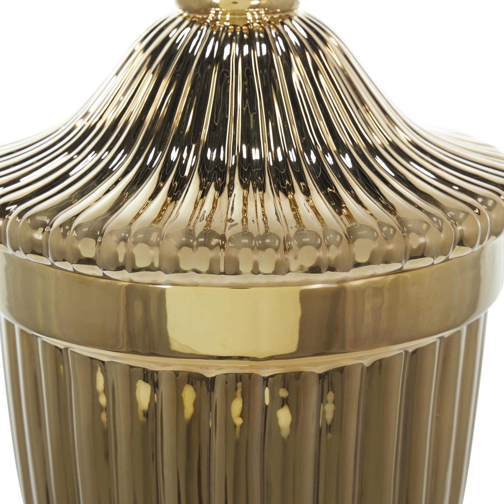 Ceramic Tall Fluted Urn Living Room Decorative Jars with Grooves and Lid