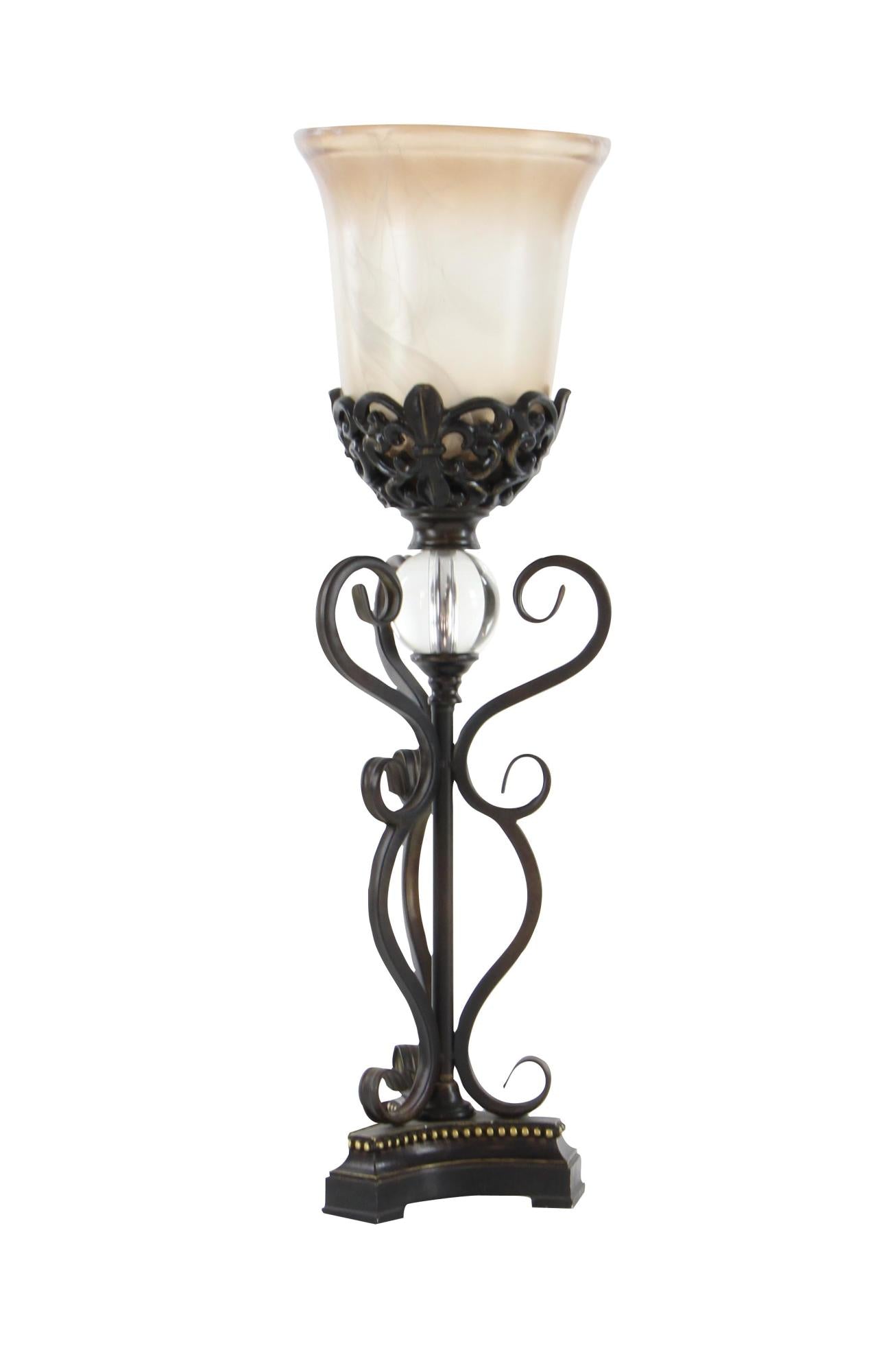 Set of 2 Scroll Brown Metal Room Uplight