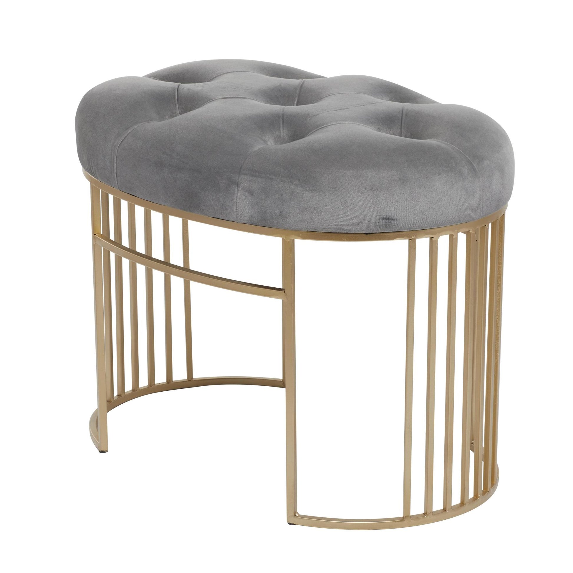Velvet Home Bench with Gold Legs