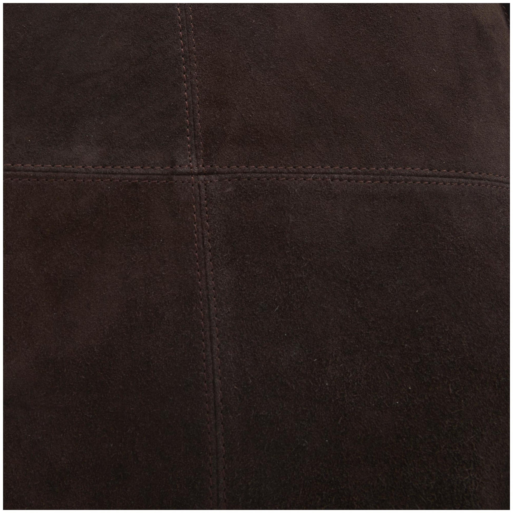 Leather Low Profile Square Stuffed Pouf with Patchwork Design