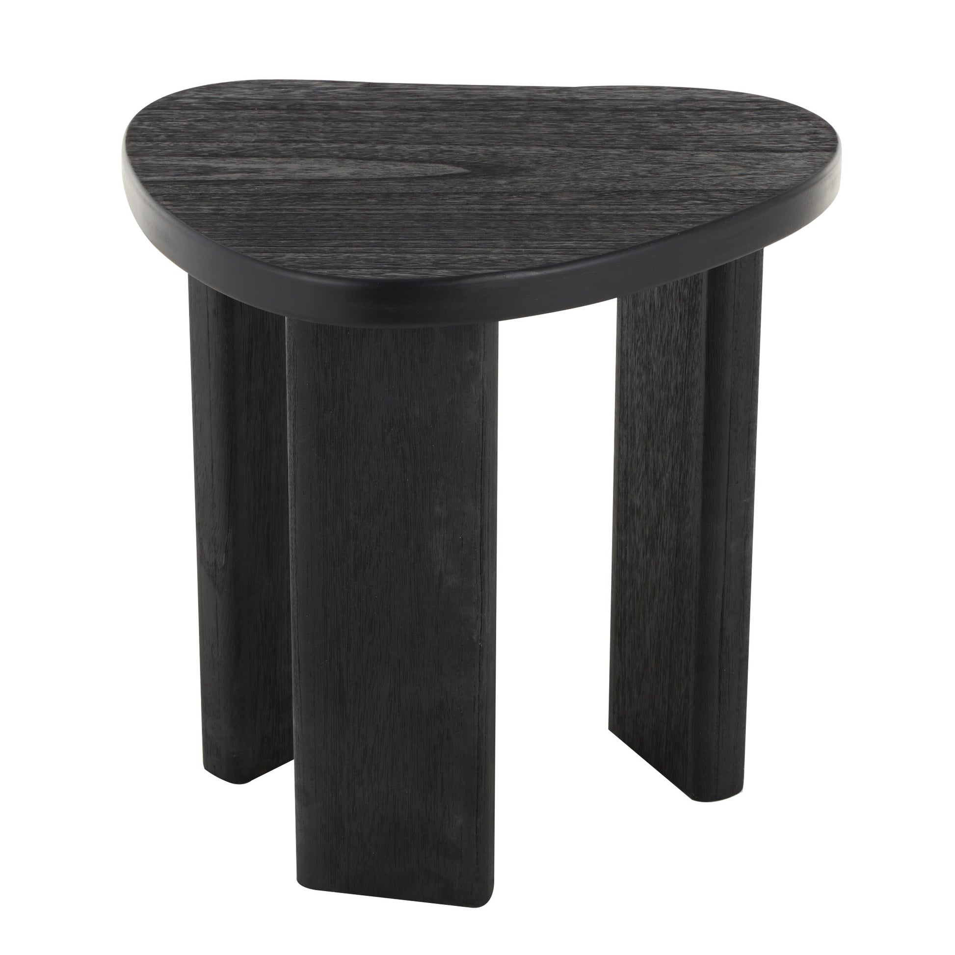 Black Wood Handmade Heart Inspired Side End Accent Table