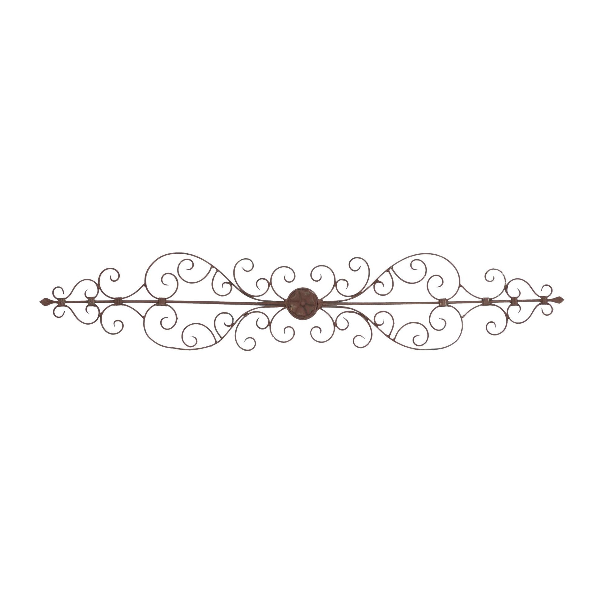 Scroll Brown Metal Long Slim Home Wall Decor