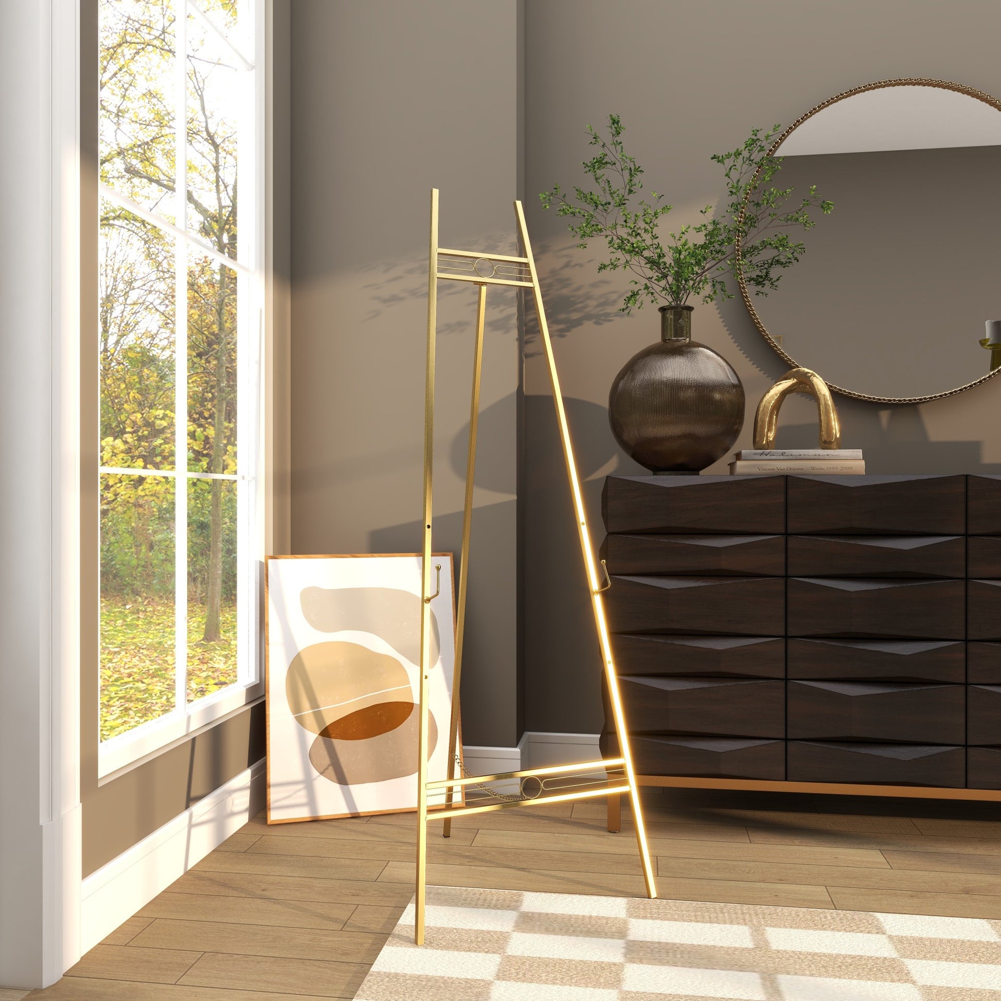 Geometric Metal 3 Tier Display Easel with Chain Support