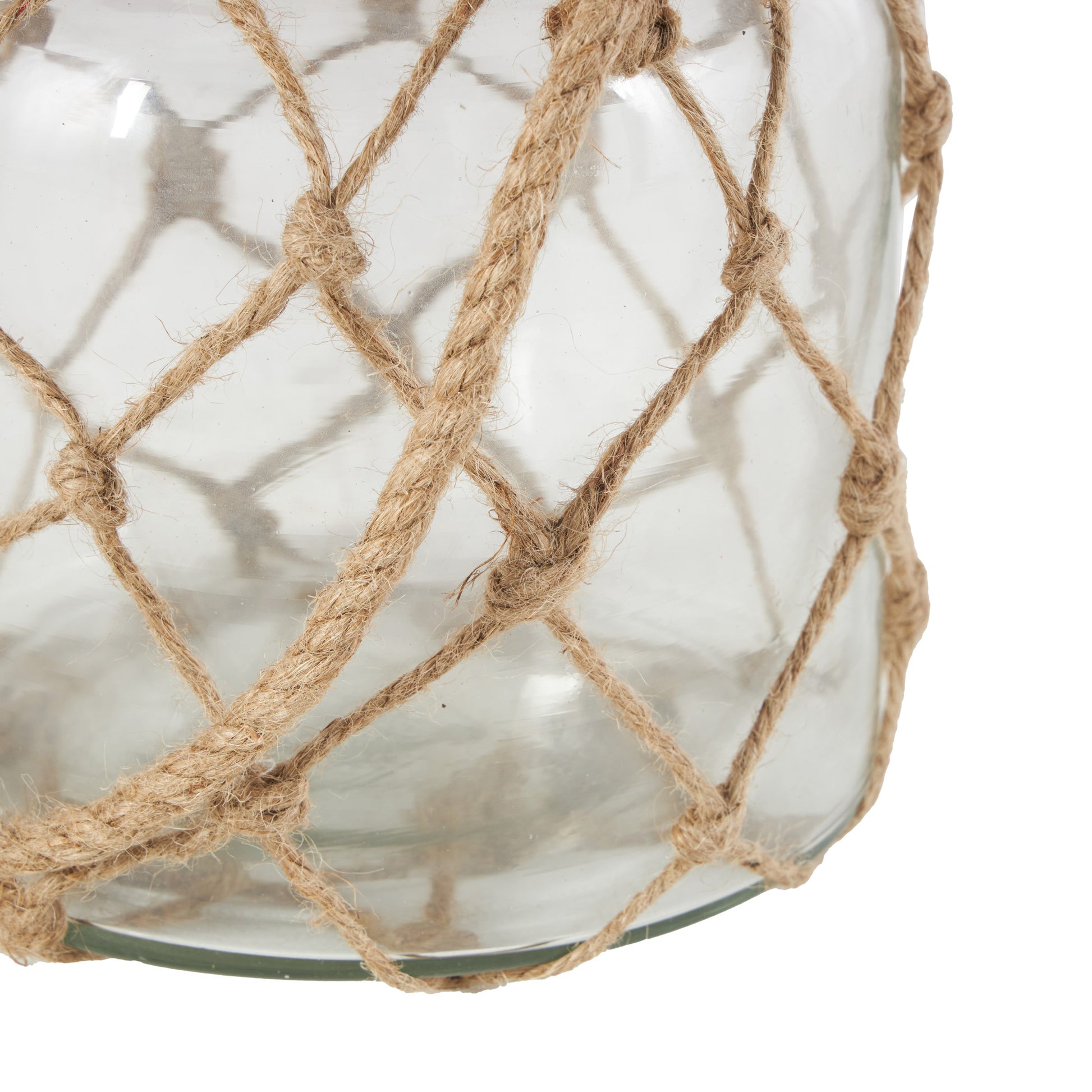 Brown Glass Handmade Decorative Indoor Outdoor Candle Lantern with Hanging Rope