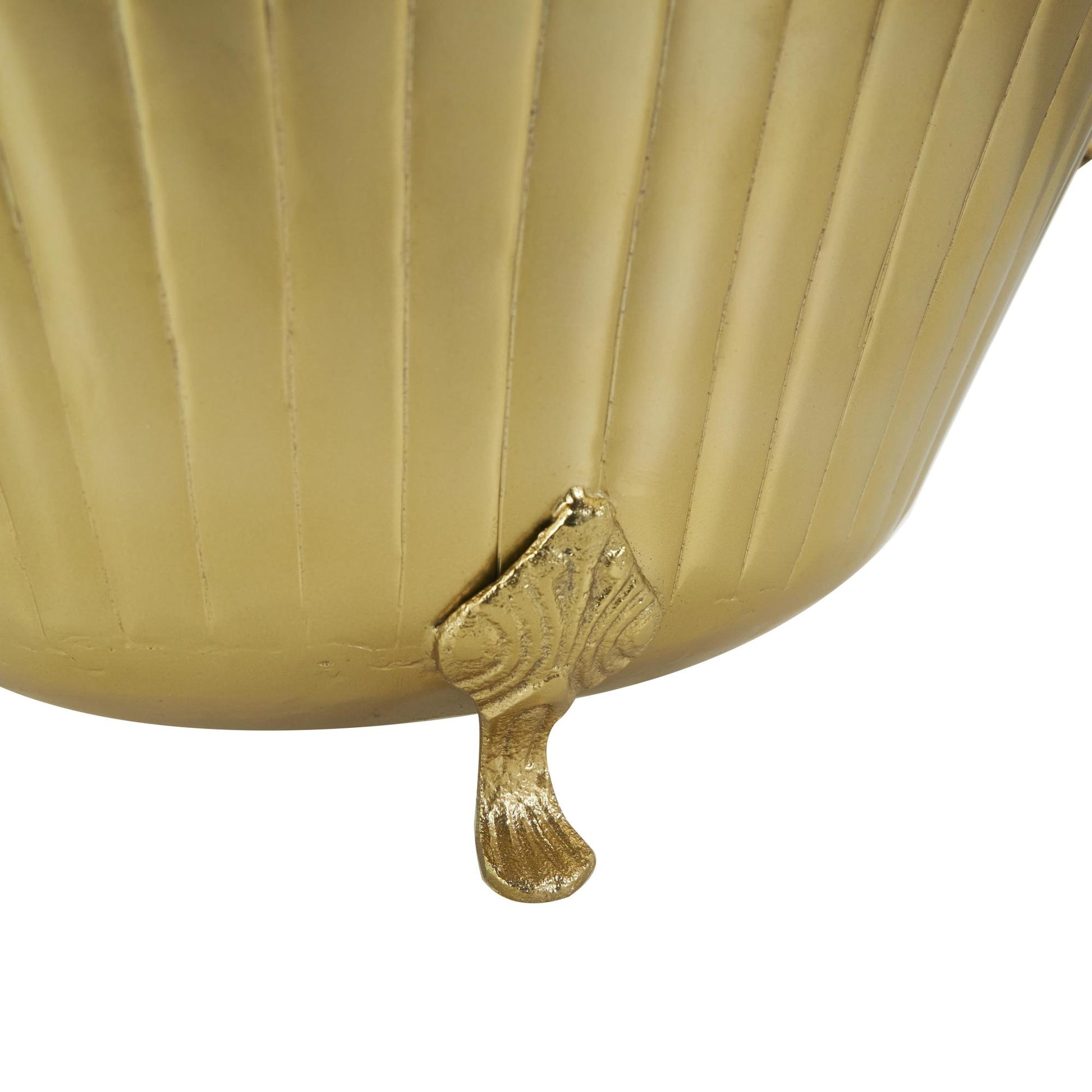 Set of 2 Gold Metal Indoor Outdoor Planter with Ring Handles
