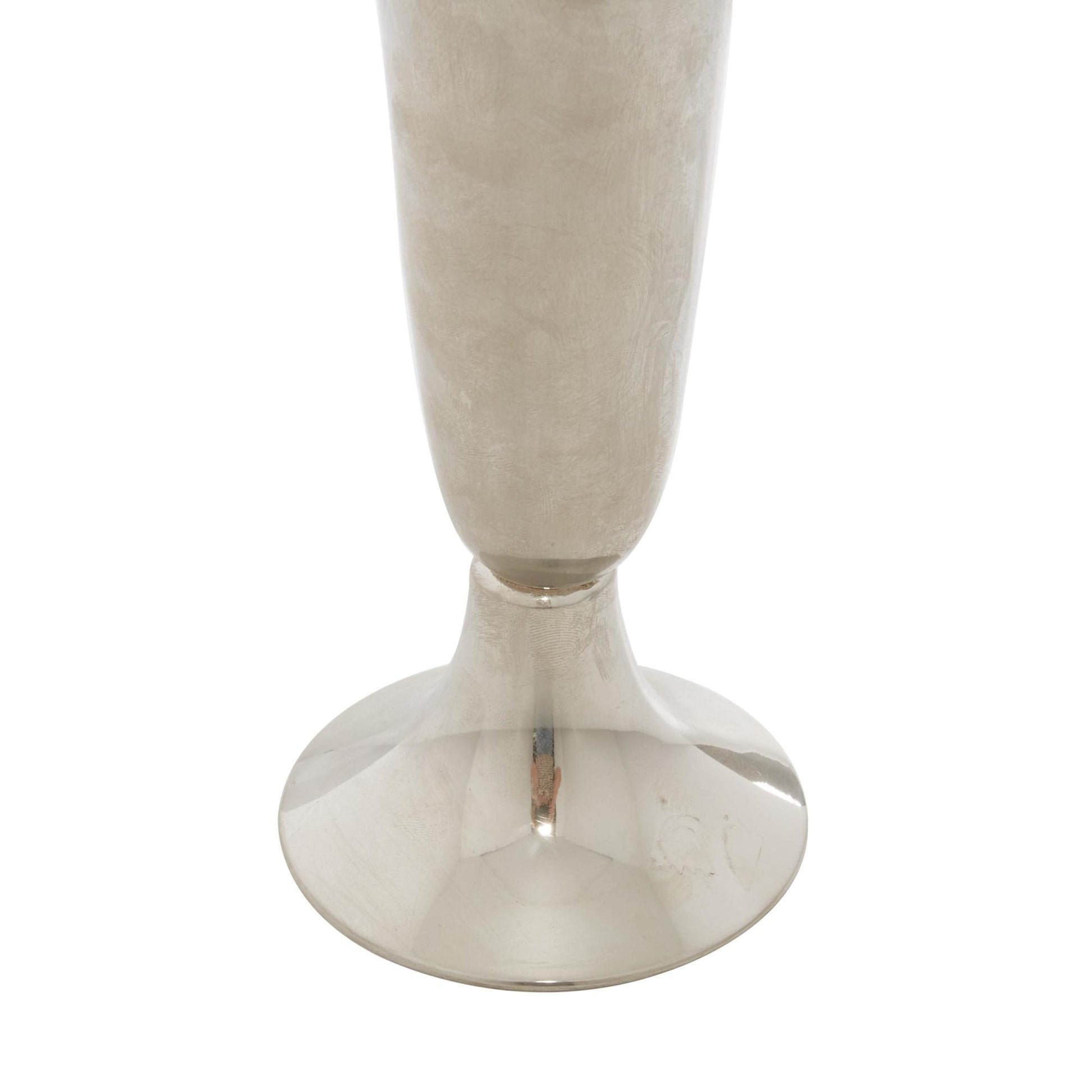 Silver Aluminum Metal Fluted Decorative Vase