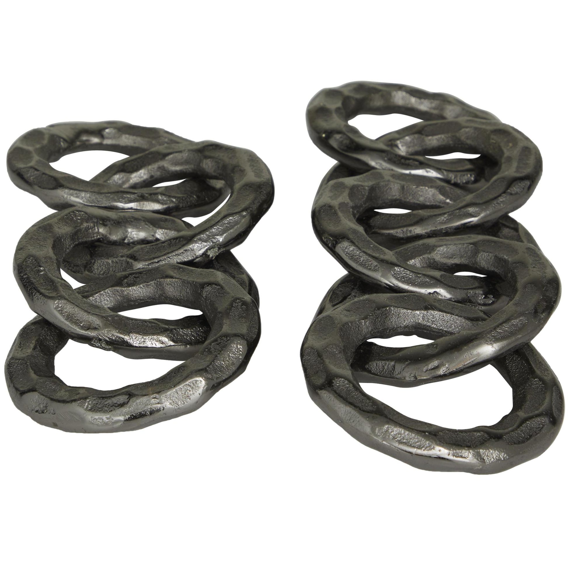 CosmoLiving by Cosmopolitan Set of 2 Chain Black Aluminum Metal Decorative Sculpture
