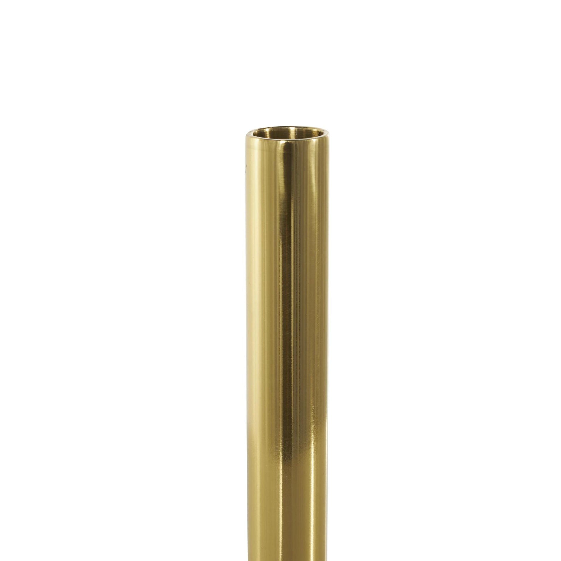 Set of 3 Gold Stainless Steel Metal Slim Decorative Candle Holder with Round Base